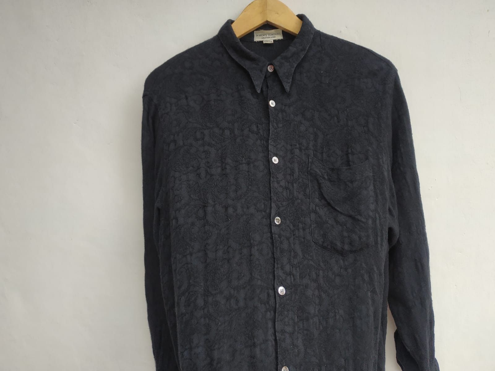 Tete Homme 90's Mens Tenoras Japan, Wool-Rayon Texture Shirt Size US M / EU 48-50 / 2 - 7 Thumbnail