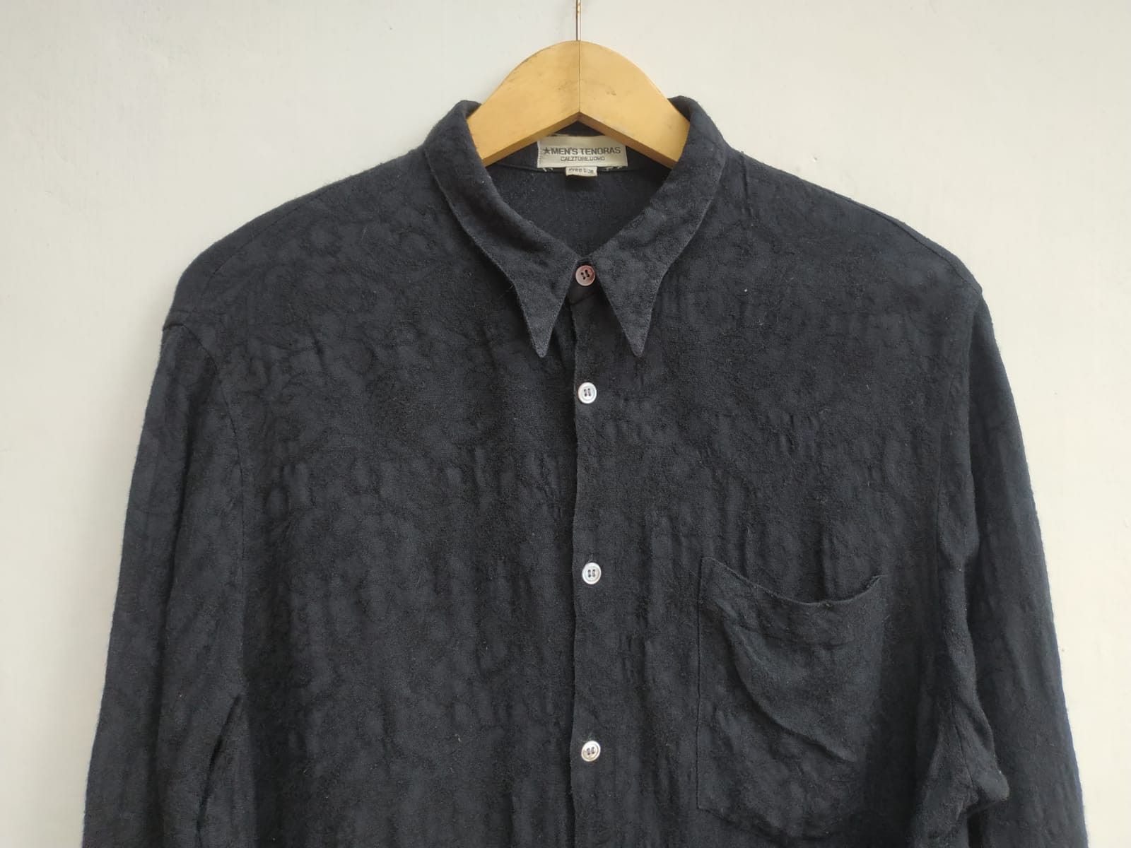 Tete Homme 90's Mens Tenoras Japan, Wool-Rayon Texture Shirt Size US M / EU 48-50 / 2 - 11 Thumbnail