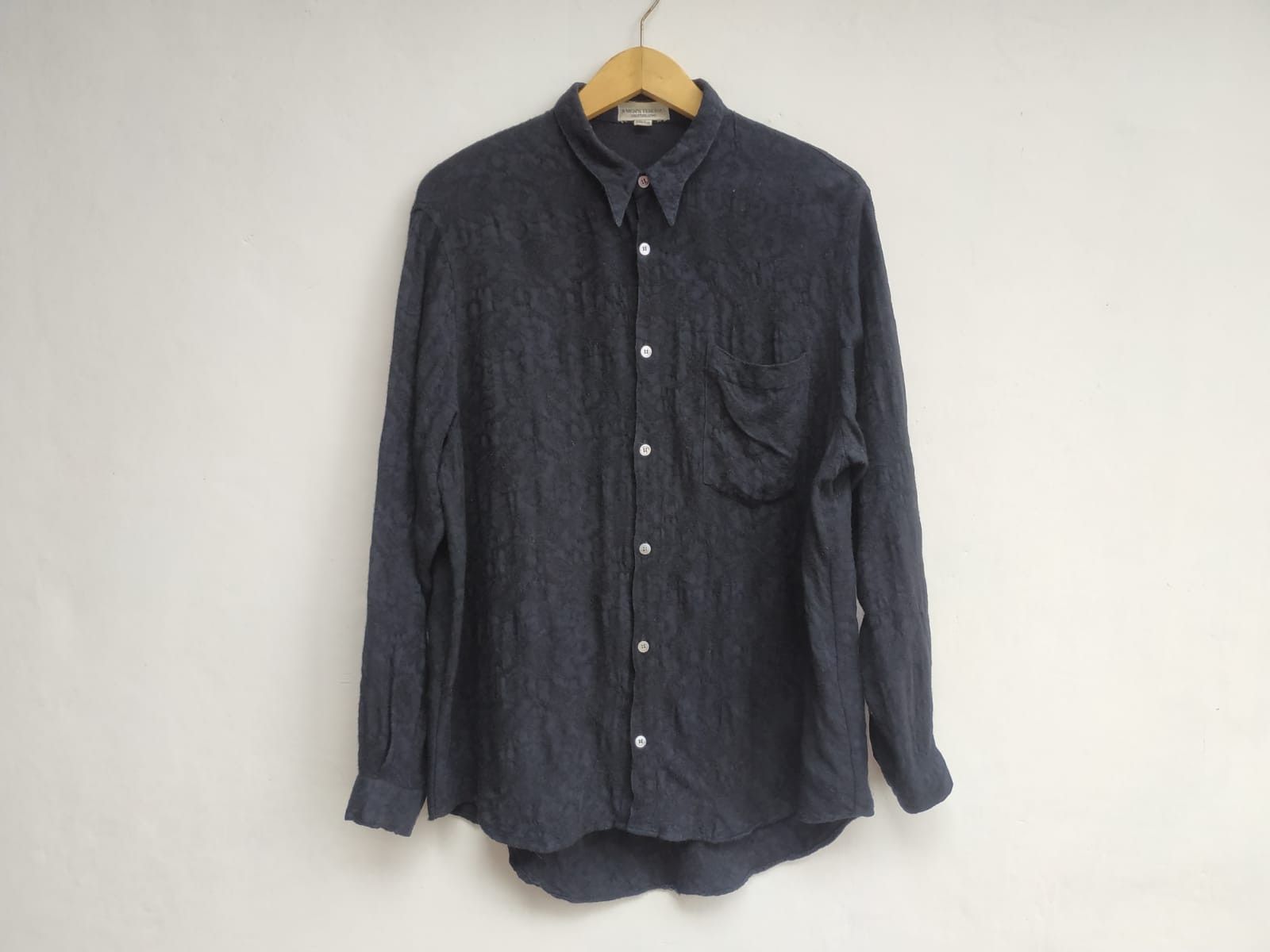Tete Homme 90's Mens Tenoras Japan, Wool-Rayon Texture Shirt Size US M / EU 48-50 / 2 - 1 Thumbnail