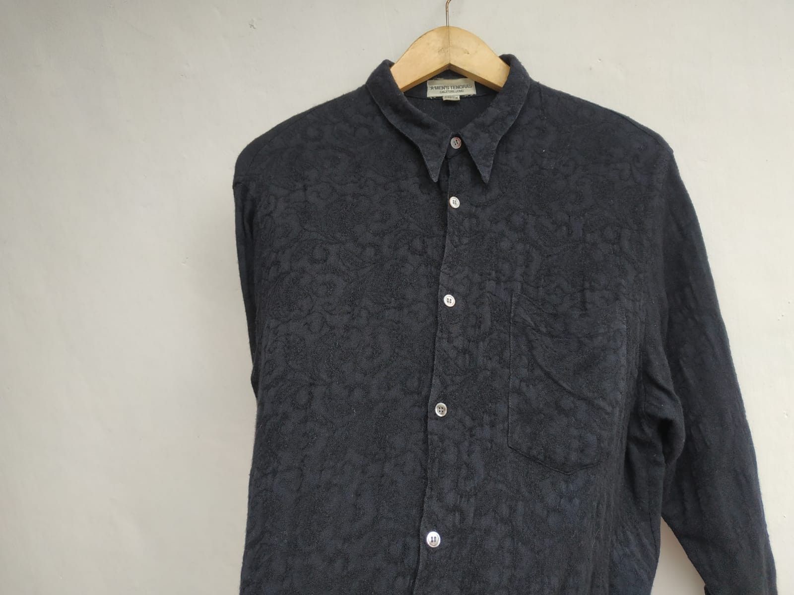 Tete Homme 90's Mens Tenoras Japan, Wool-Rayon Texture Shirt Size US M / EU 48-50 / 2 - 9 Thumbnail