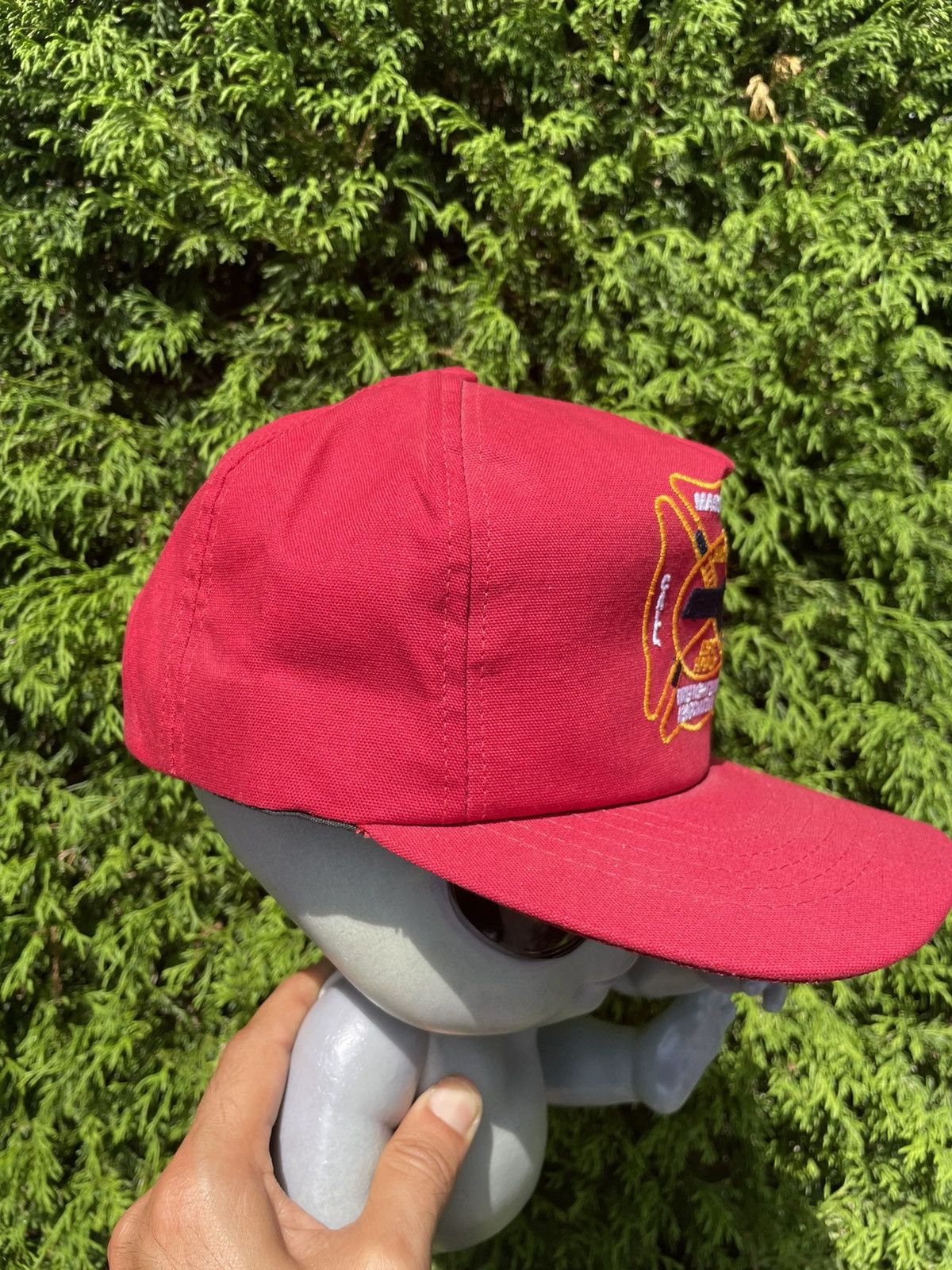 Vintage (2) 80s Vintage Fire Fighter snapback hat Massachusetts Size ONE SIZE - 9 Thumbnail
