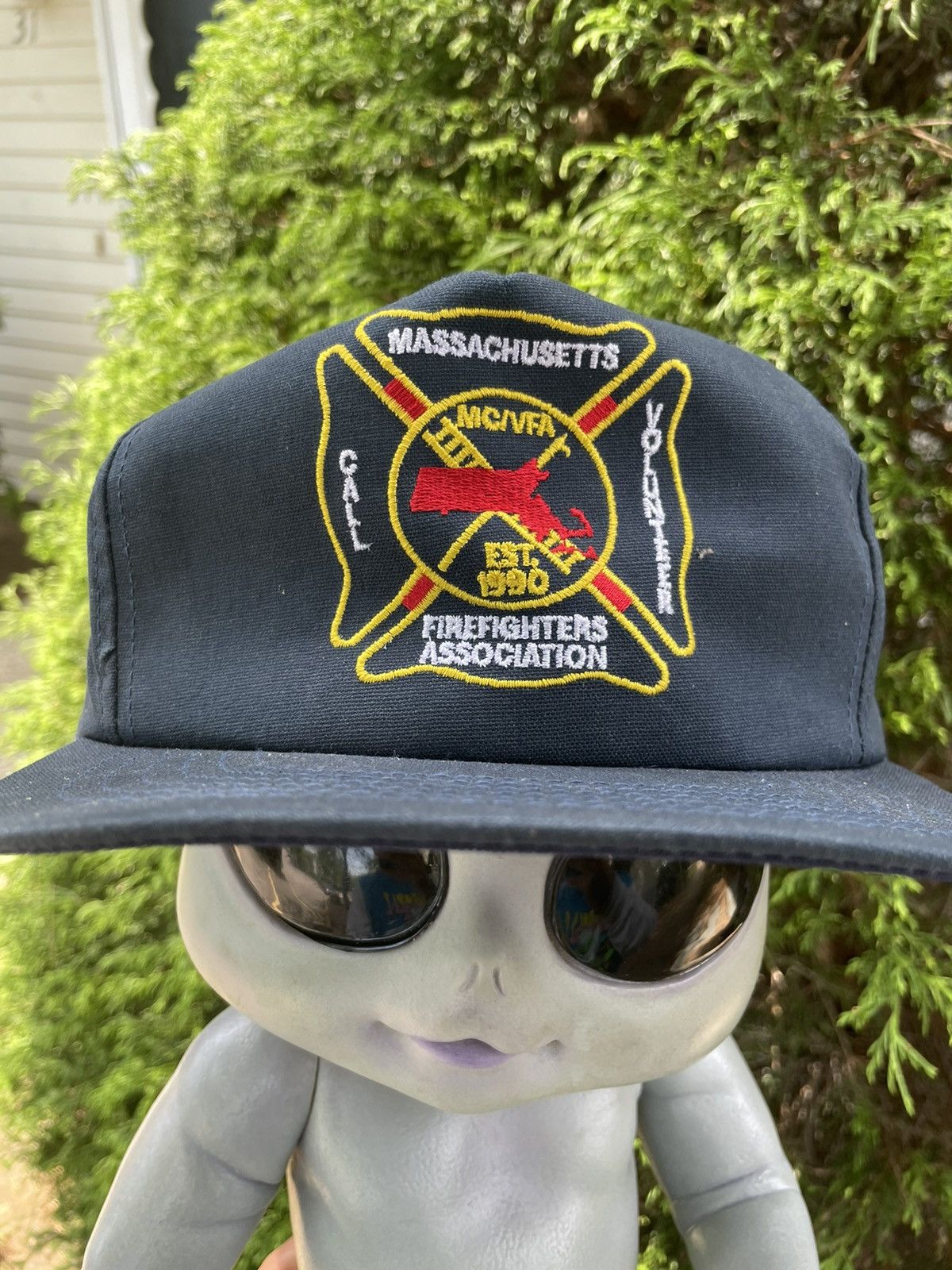 Vintage (2) 80s Vintage Fire Fighter snapback hat Massachusetts Size ONE SIZE - 2 Thumbnail