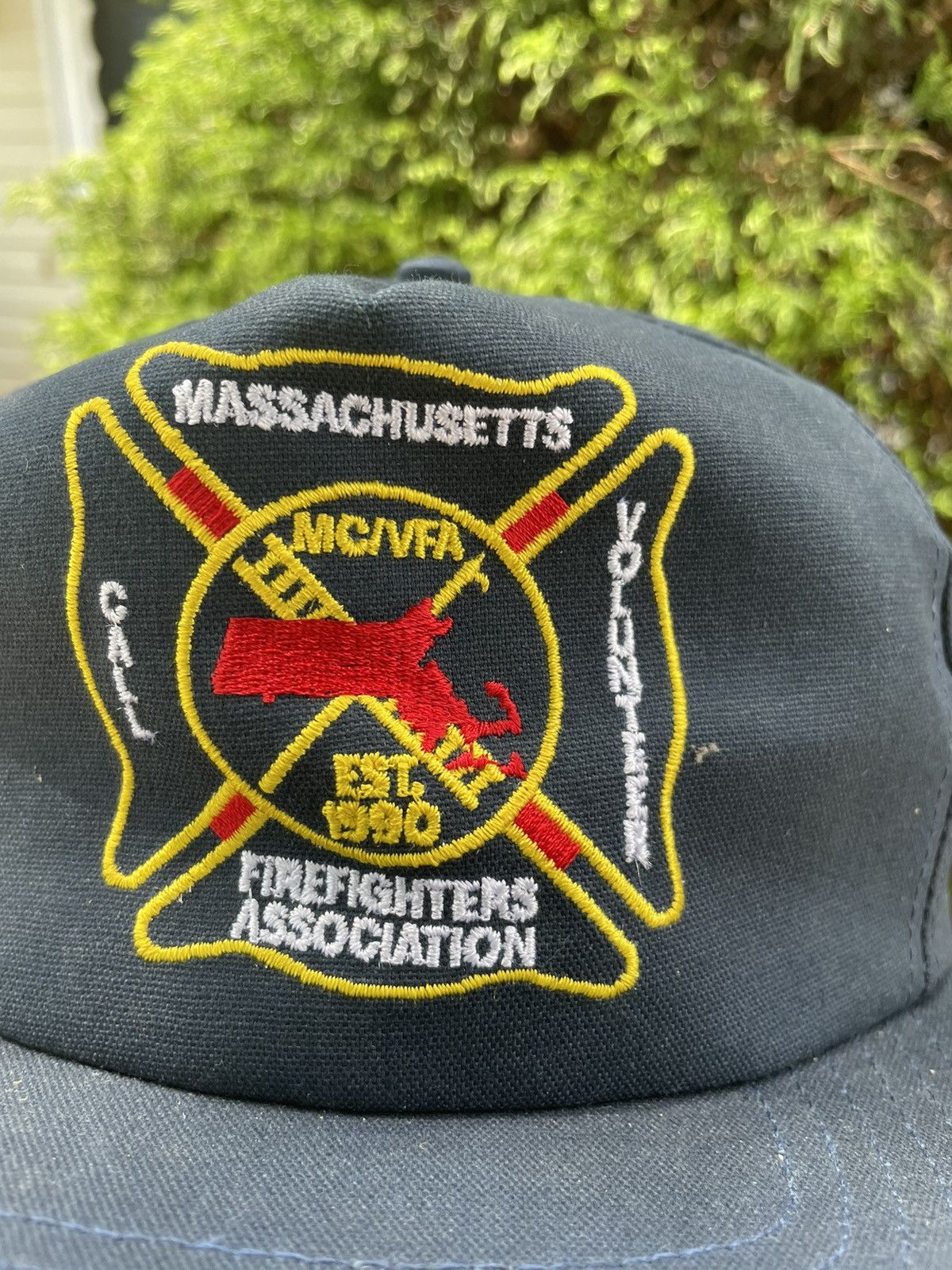 Vintage (2) 80s Vintage Fire Fighter snapback hat Massachusetts Size ONE SIZE - 11 Thumbnail