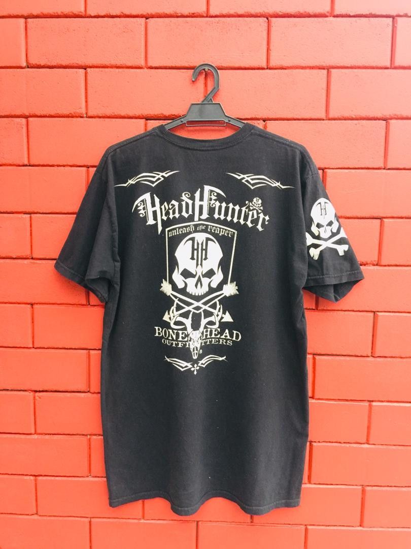 Japanese Brand × Vintage Vintage Head Hunter Bone Head Big Logo Black Colour Shirt Size US L / EU 52-54 / 3 - 1 Thumbnail