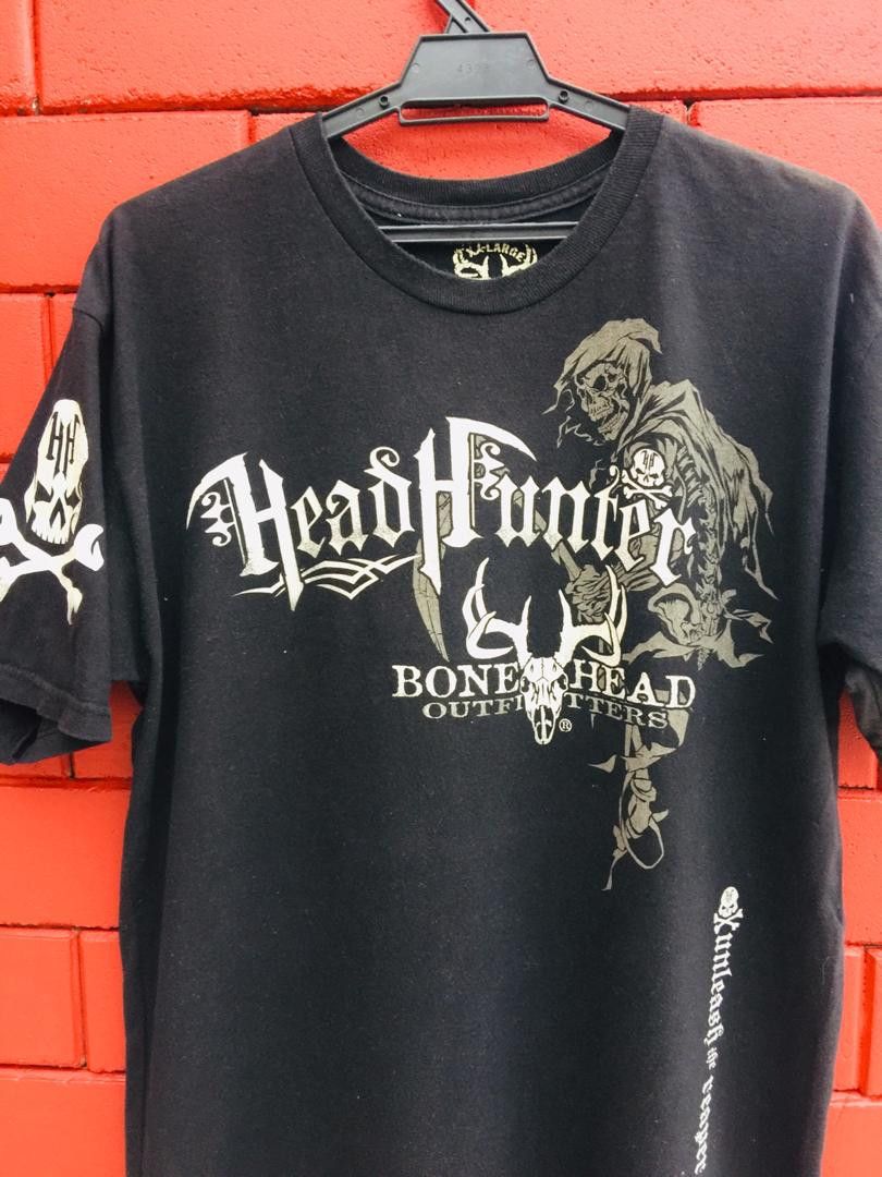 Japanese Brand × Vintage Vintage Head Hunter Bone Head Big Logo Black Colour Shirt Size US L / EU 52-54 / 3 - 4 Thumbnail