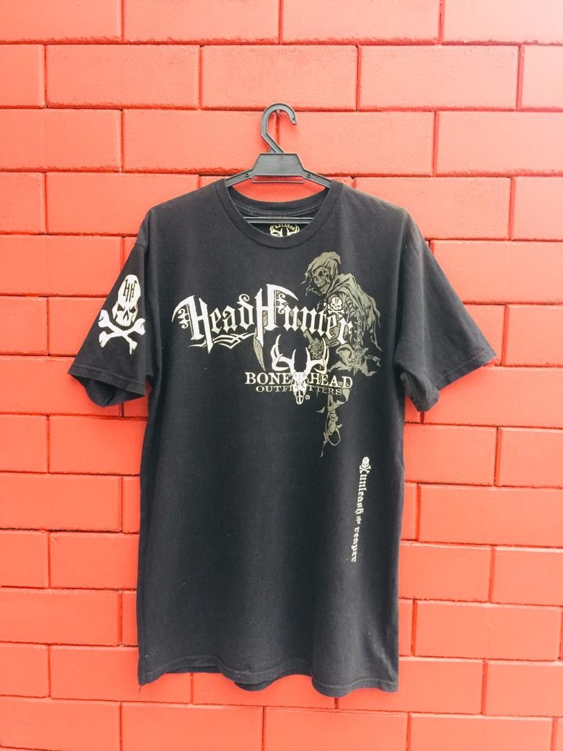 Japanese Brand × Vintage Vintage Head Hunter Bone Head Big Logo Black Colour Shirt Size US L / EU 52-54 / 3 - 2 Thumbnail