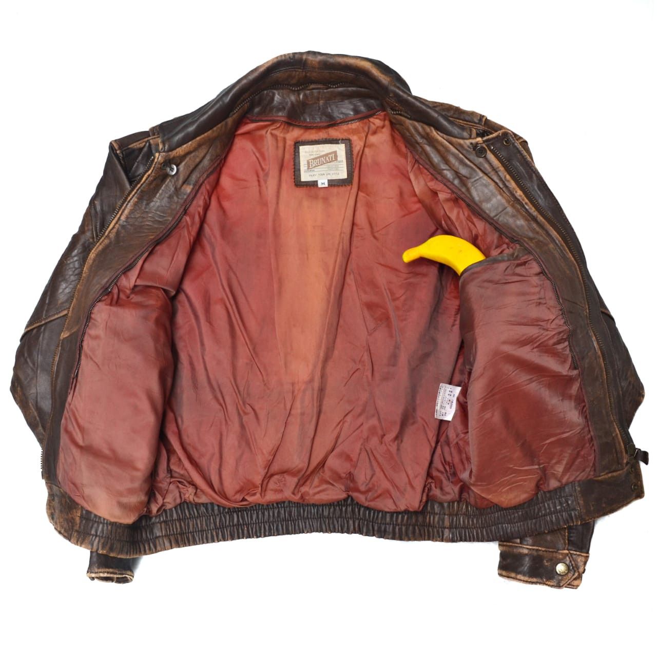 Italian Designers × Leather Jacket Vintage 80s Brunati Como