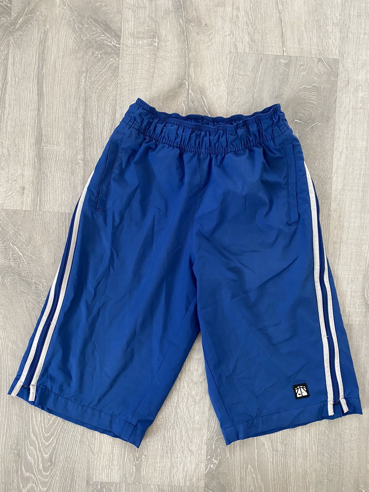 Nike × Vintage Nike vintage blue shorts track pant small swoosh basketball Size US 28 / EU 44 - 1 Thumbnail