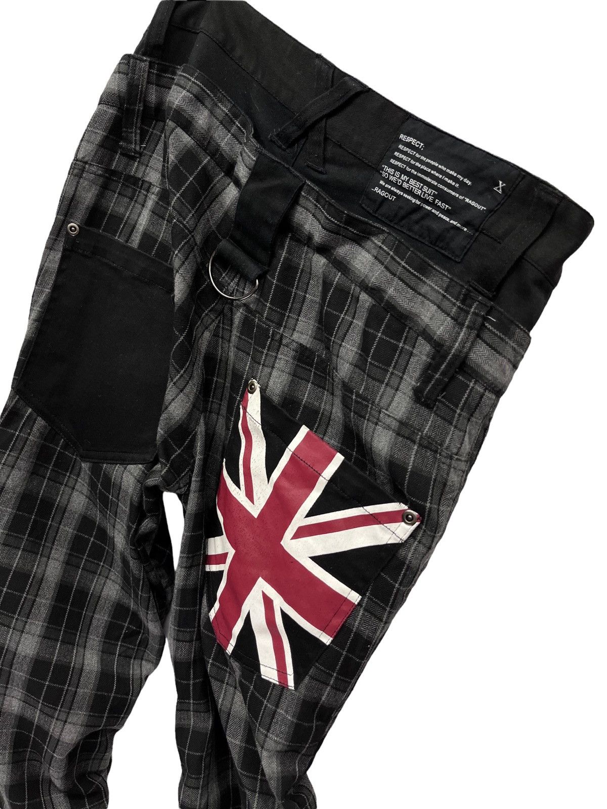 Japanese Brand 🔥RAGOUT Union Jack Punk Tartan Double Waist Rayon Blends Size US 29 - 5 Thumbnail