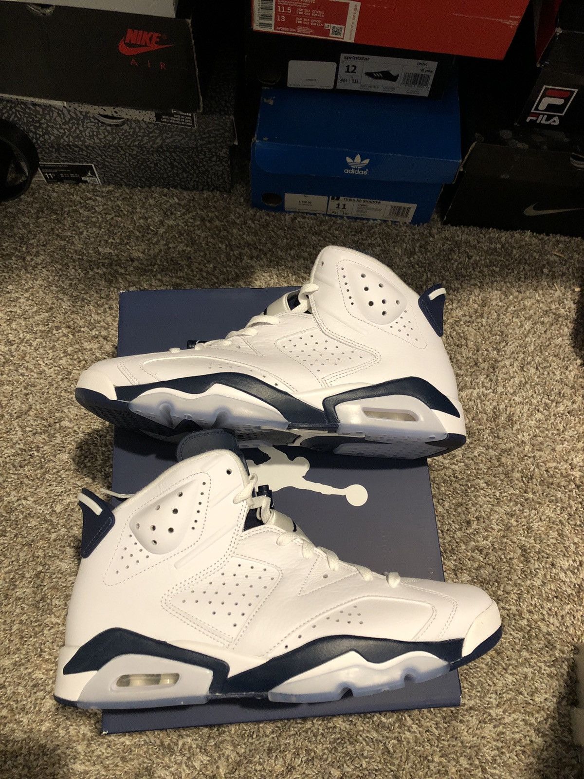 Jordan Brand Nike x Air Jordan 6 Midnight Navy 2022 Size US 11.5 / EU 44-45 - 2 Thumbnail