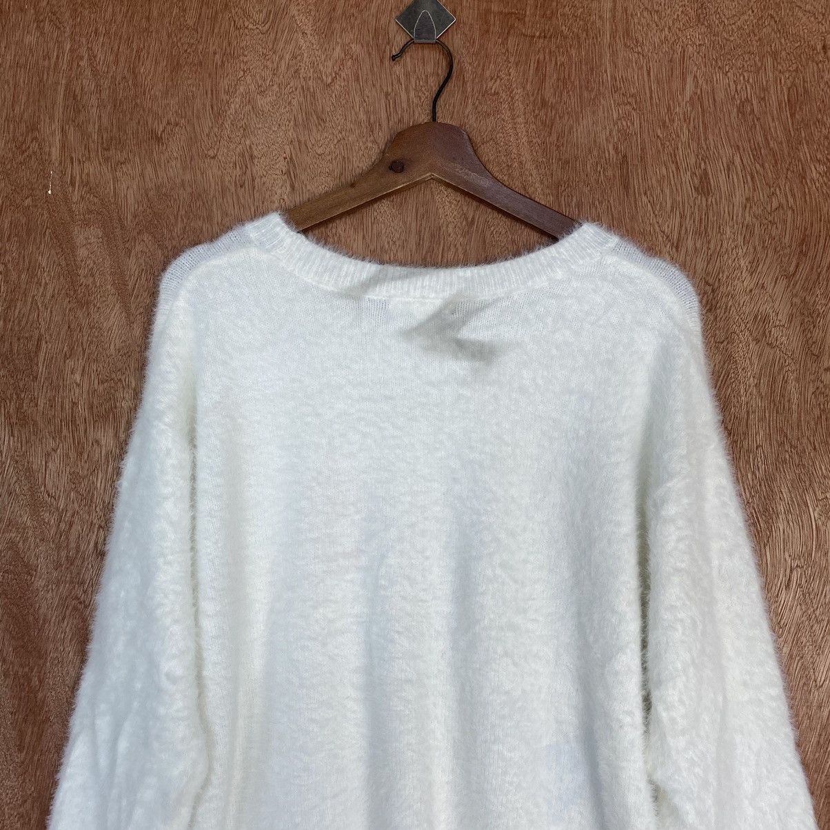 Homespun Knitwear × Japanese Brand Japan white Mohair Shag Shaggy Knitwear Size US M / EU 48-50 / 2 - 12 Thumbnail