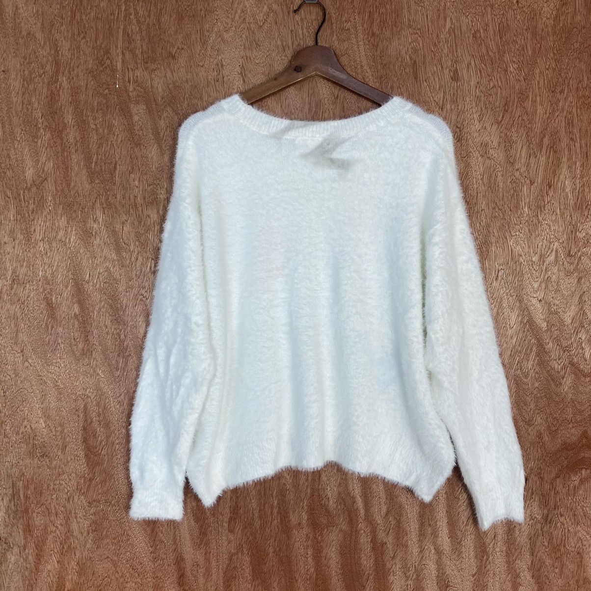 Homespun Knitwear × Japanese Brand Japan white Mohair Shag Shaggy Knitwear Size US M / EU 48-50 / 2 - 13 Thumbnail