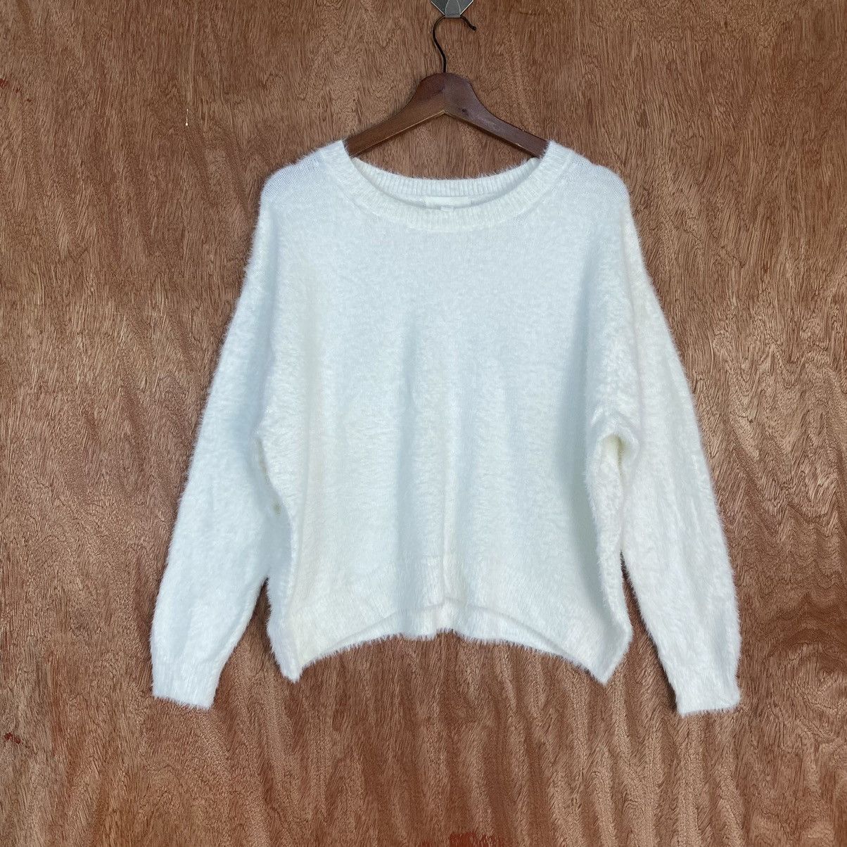 Homespun Knitwear × Japanese Brand Japan white Mohair Shag Shaggy Knitwear Size US M / EU 48-50 / 2 - 1 Thumbnail