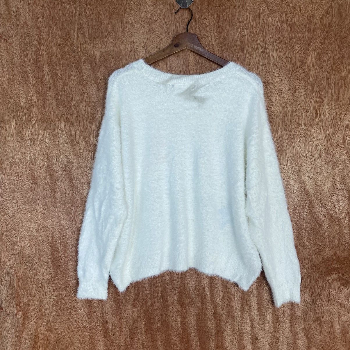 Homespun Knitwear × Japanese Brand Japan white Mohair Shag Shaggy Knitwear Size US M / EU 48-50 / 2 - 11 Thumbnail