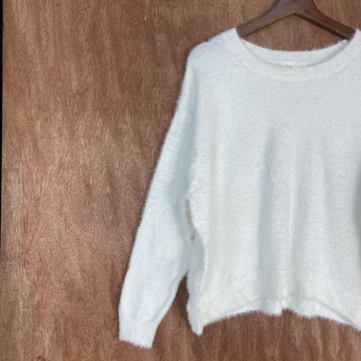 Homespun Knitwear × Japanese Brand Japan white Mohair Shag Shaggy Knitwear Size US M / EU 48-50 / 2 - 7 Thumbnail