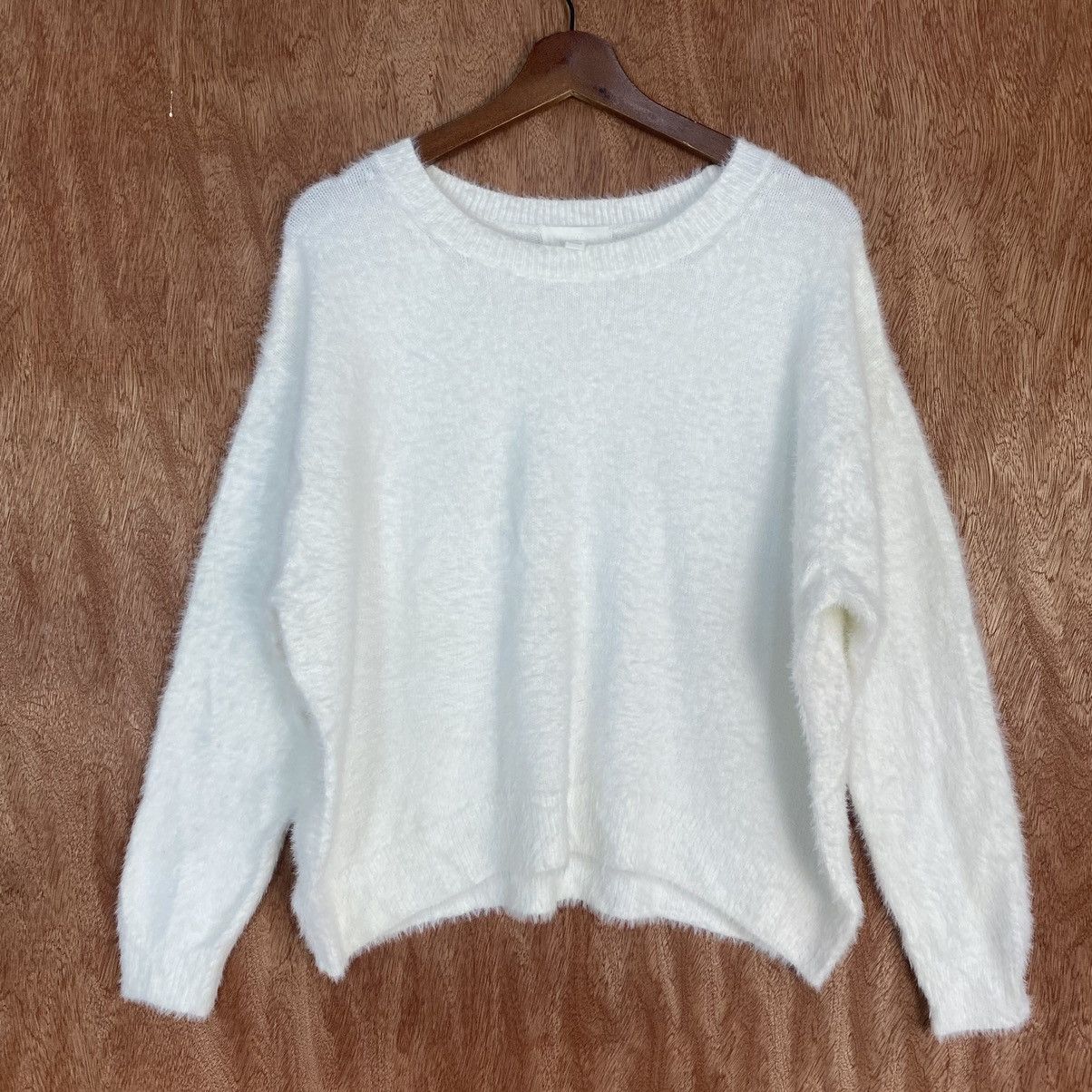 Homespun Knitwear × Japanese Brand Japan white Mohair Shag Shaggy Knitwear Size US M / EU 48-50 / 2 - 3 Thumbnail