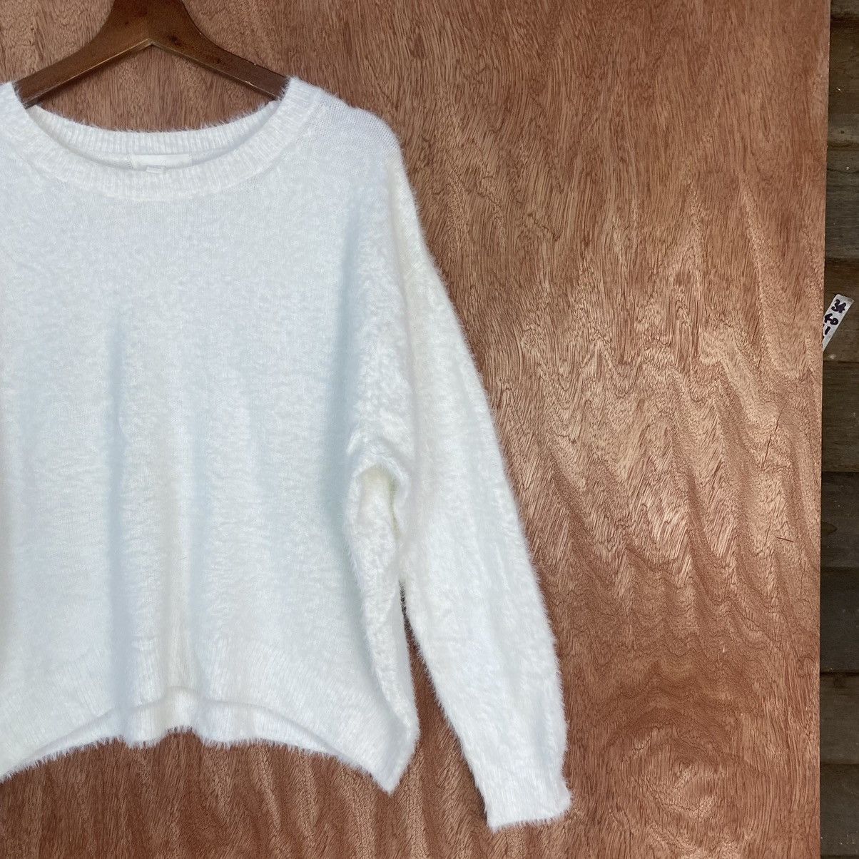 Homespun Knitwear × Japanese Brand Japan white Mohair Shag Shaggy Knitwear Size US M / EU 48-50 / 2 - 5 Thumbnail