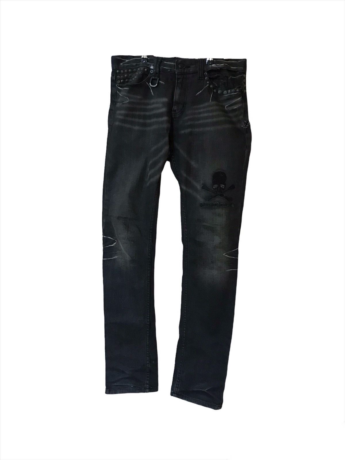 If Six Was Nine × Le Grande Bleu (L.G.B.) × Roen Roen Semantic Design Seditionaries Skull DistressedJeans Size US 35 - 2 Thumbnail
