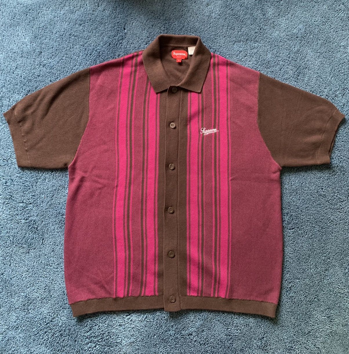 Supreme Supreme Stripe Button Up Polo | Grailed