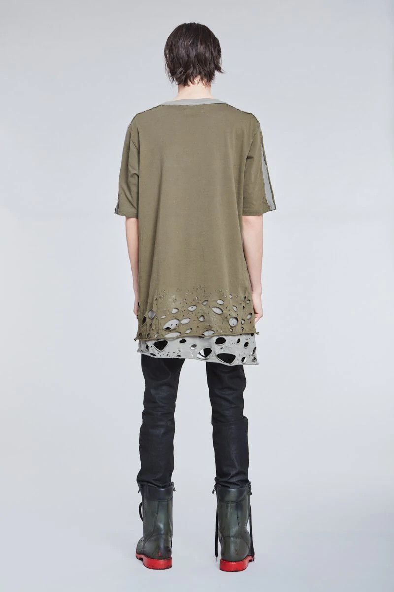 Faith Connexion Khaki distressed tshirt Size US S / EU 44-46 / 1 - 3 Thumbnail