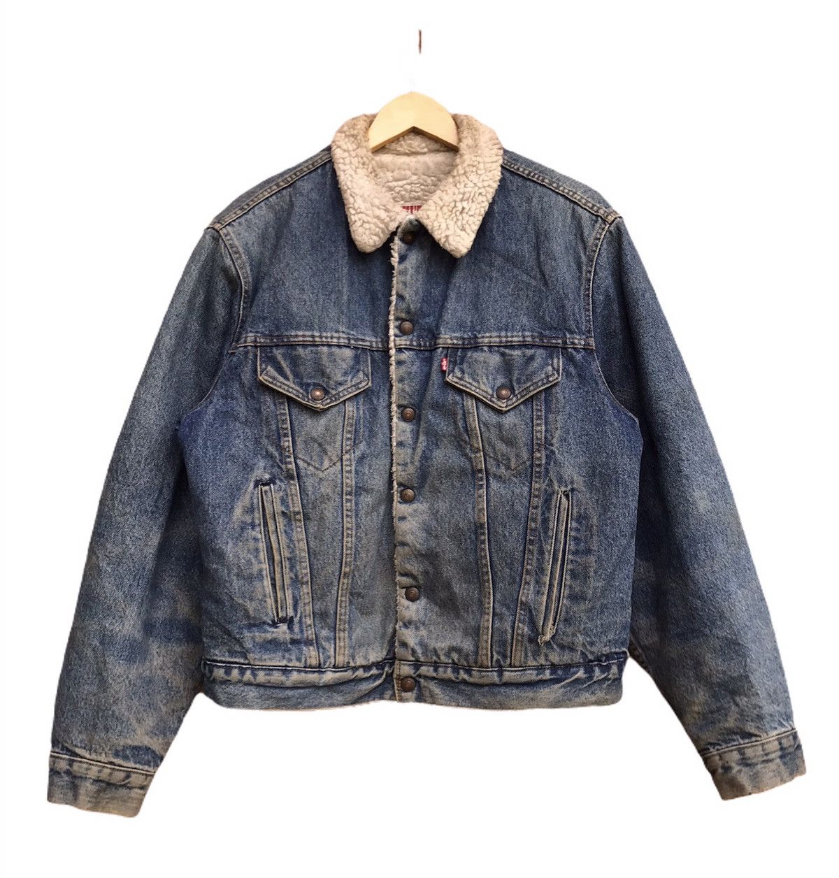 Levi's Vintage 80s Made in USA Levi’s Sherpa Western Trucker Denim Size US M / EU 48-50 / 2 - 2 Thumbnail