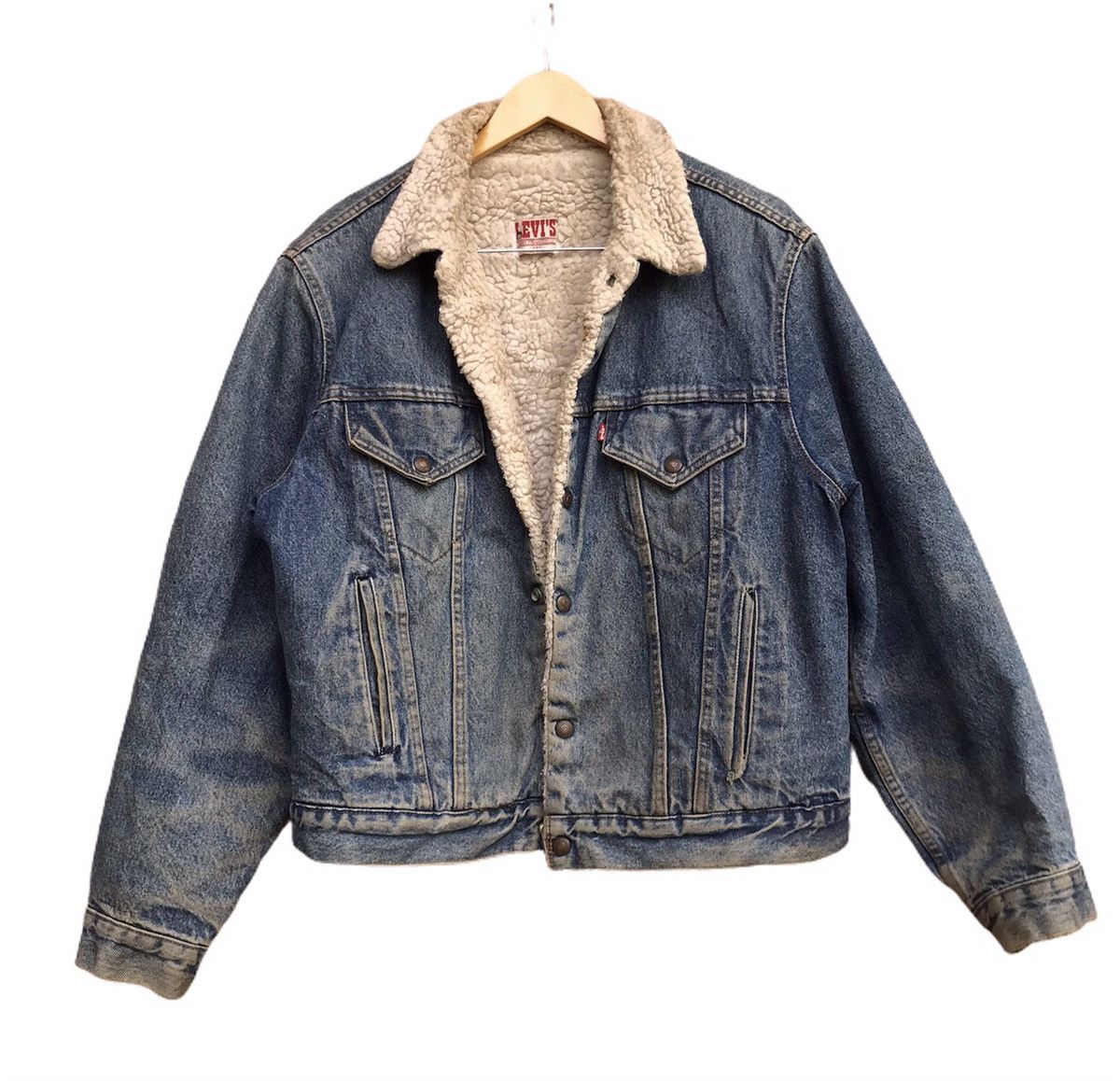 Levi's Vintage 80s Made in USA Levi’s Sherpa Western Trucker Denim Size US M / EU 48-50 / 2 - 1 Thumbnail