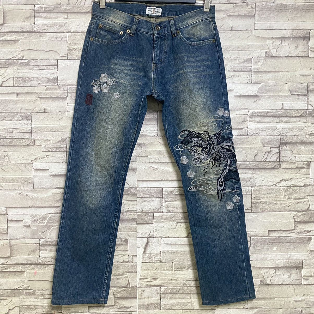 Karakuri Tamashii Karakuri Generation Dragon Embroidery Denim Jeans Size US 30 / EU 46 - 3 Thumbnail