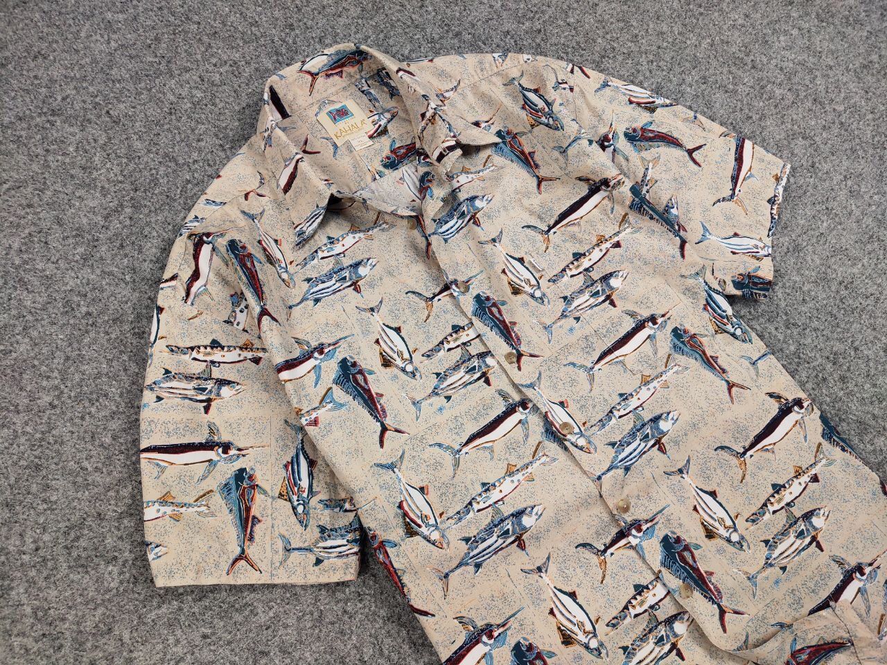 Vintage Vintage 80's Hawaiian Fish Print Shirt Kahala Made in USA Size US XL / EU 56 / 4 - 6 Thumbnail