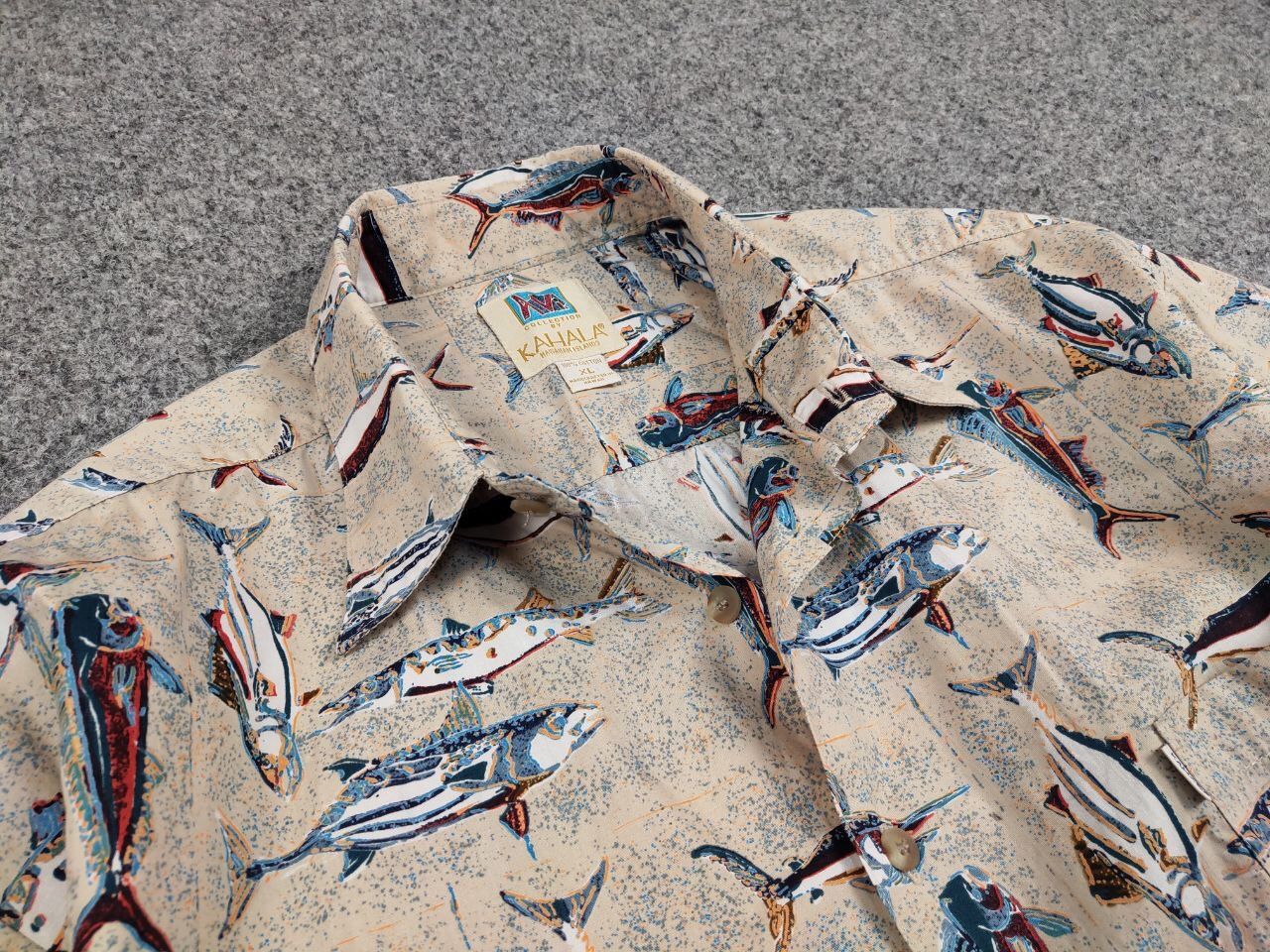 Vintage Vintage 80's Hawaiian Fish Print Shirt Kahala Made in USA Size US XL / EU 56 / 4 - 10 Thumbnail
