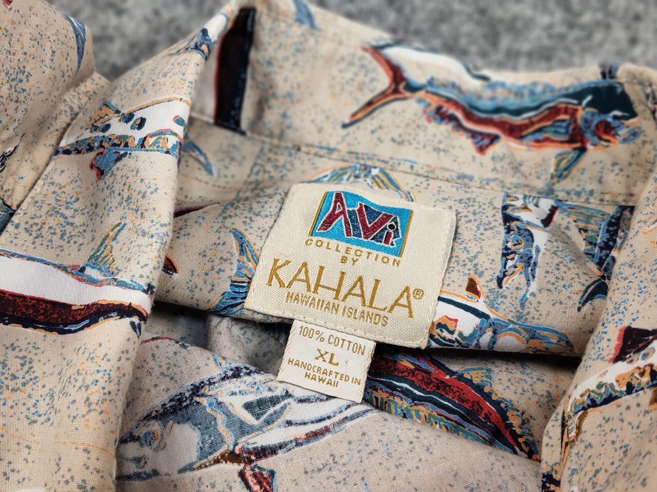 Vintage Vintage 80's Hawaiian Fish Print Shirt Kahala Made in USA Size US XL / EU 56 / 4 - 15 Thumbnail