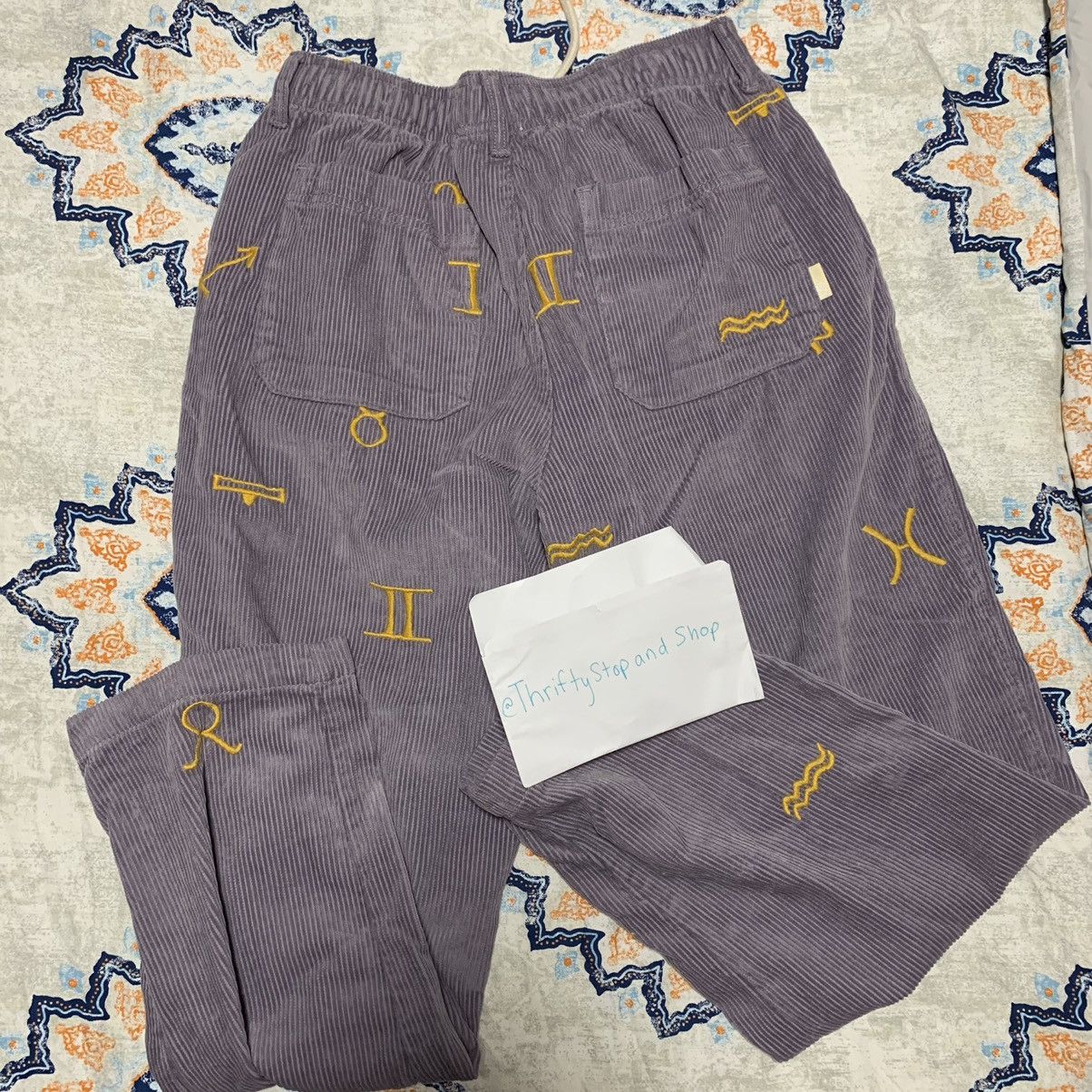 Urban Outfitters UO Embroidered Corduroy Beach Pant In Astrological Lilac