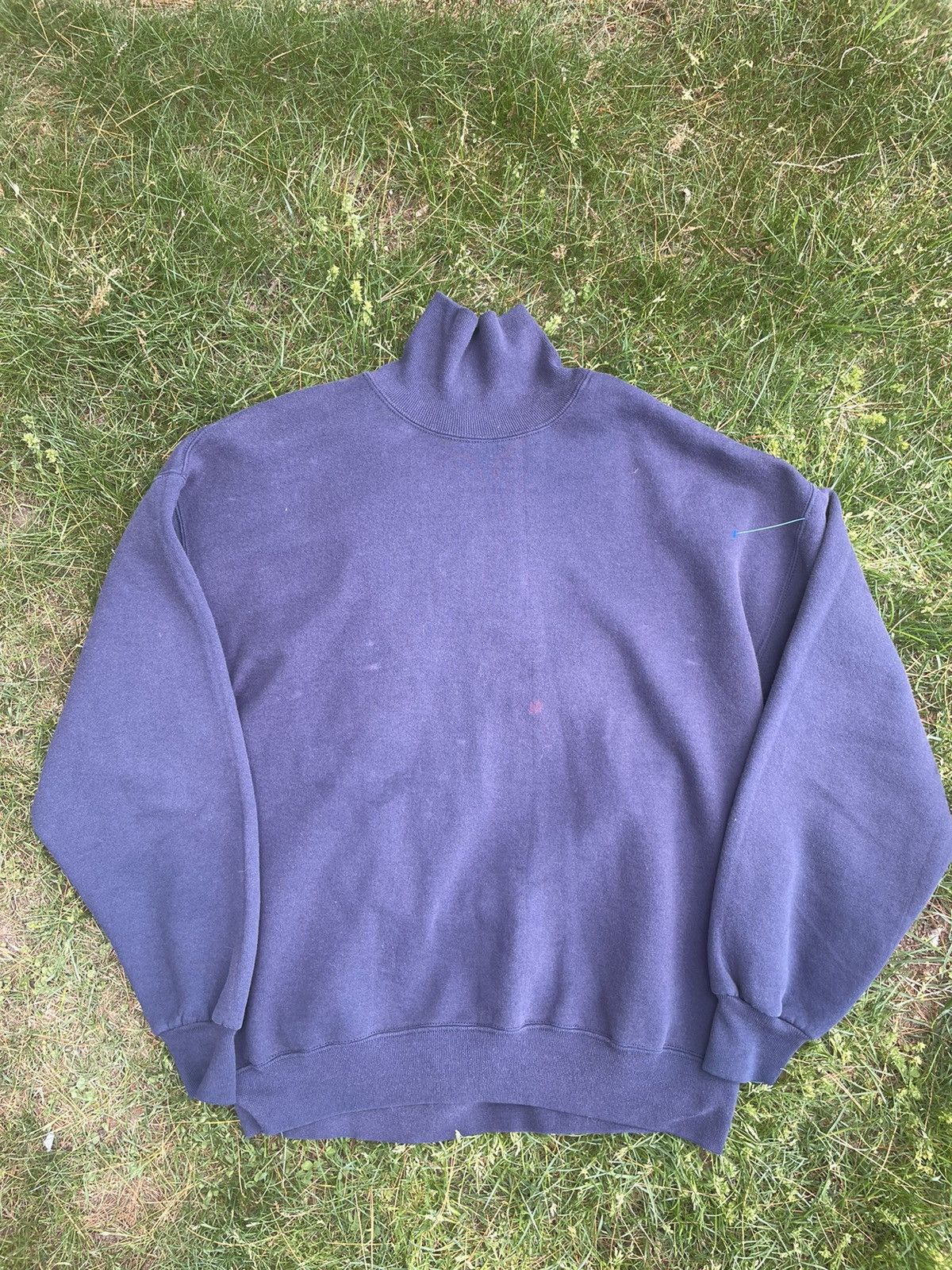 Jerzees 80s Vintage Turtleneck Sweatshirt MADE USA Winter Undershirt Size US XL / EU 56 / 4 - 2 Thumbnail