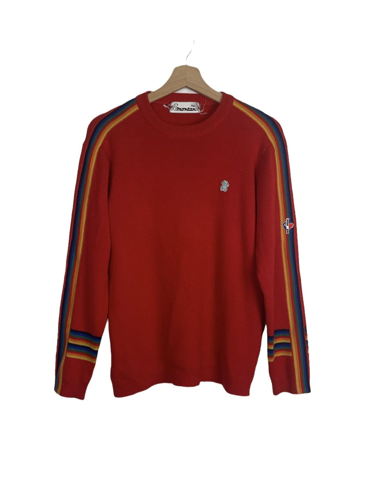 Vintage Montant 70s Rainbow Wool Sweater | Vintage Japan Retro Size US M / EU 48-50 / 2 - 1 Thumbnail