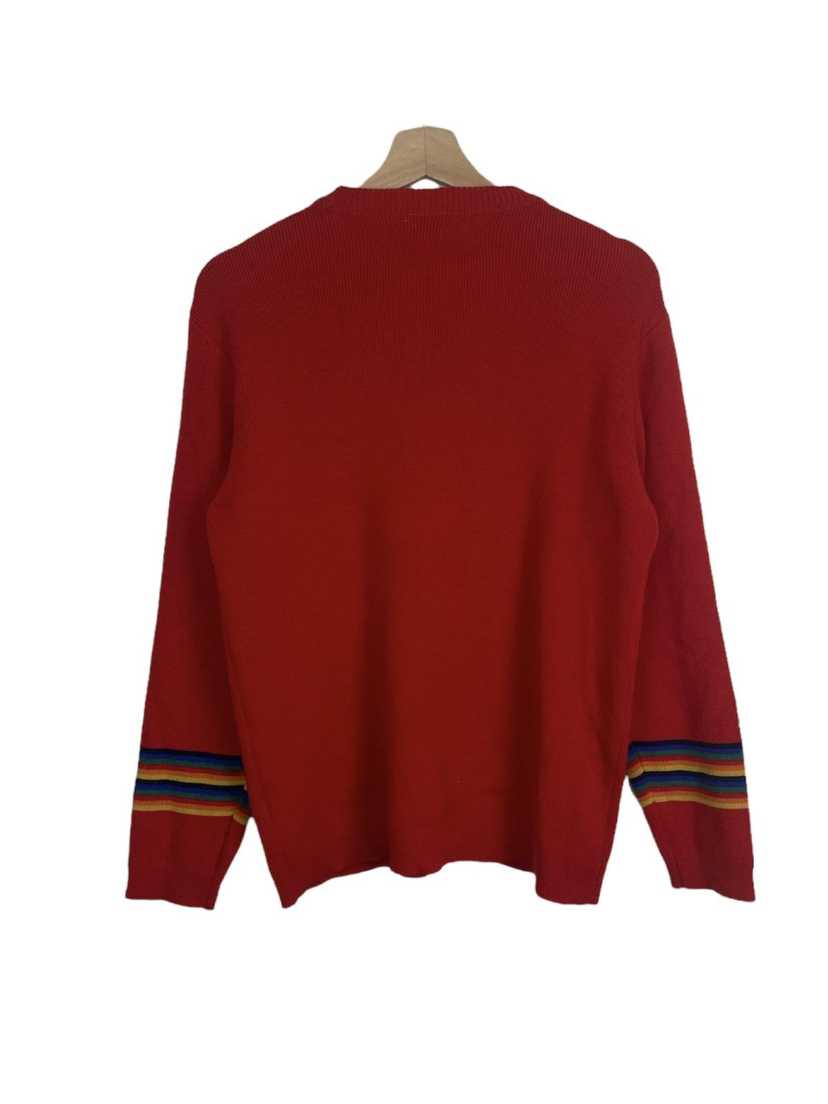 Vintage Montant 70s Rainbow Wool Sweater | Vintage Japan Retro Size US M / EU 48-50 / 2 - 2 Thumbnail