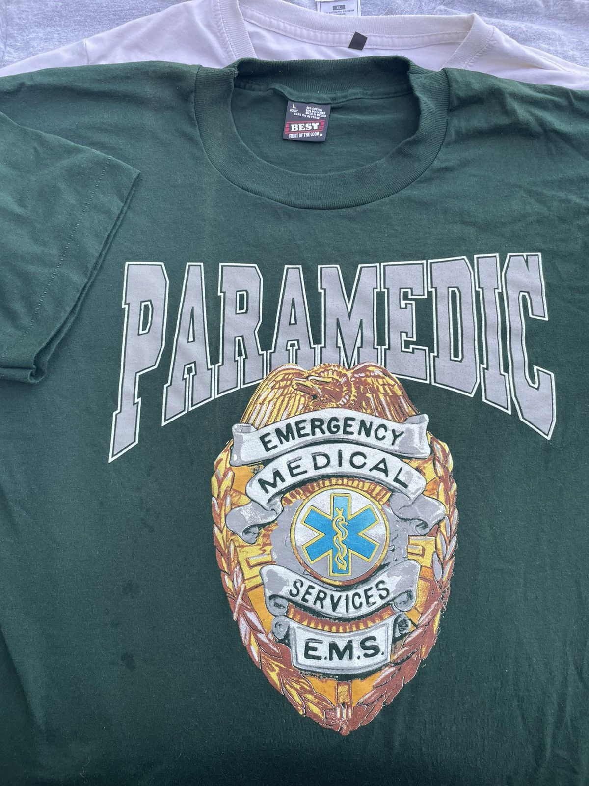 Fruit Of The Loom 80s Paramedic Doctor EMS Medical T-Shirt Single Stitch FOTL Size US L / EU 52-54 / 3 - 1 Thumbnail