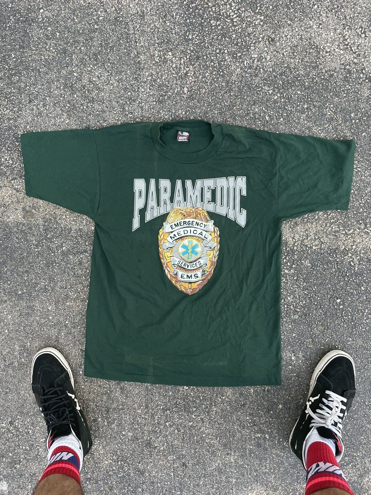 Fruit Of The Loom 80s Paramedic Doctor EMS Medical T-Shirt Single Stitch FOTL Size US L / EU 52-54 / 3 - 2 Thumbnail
