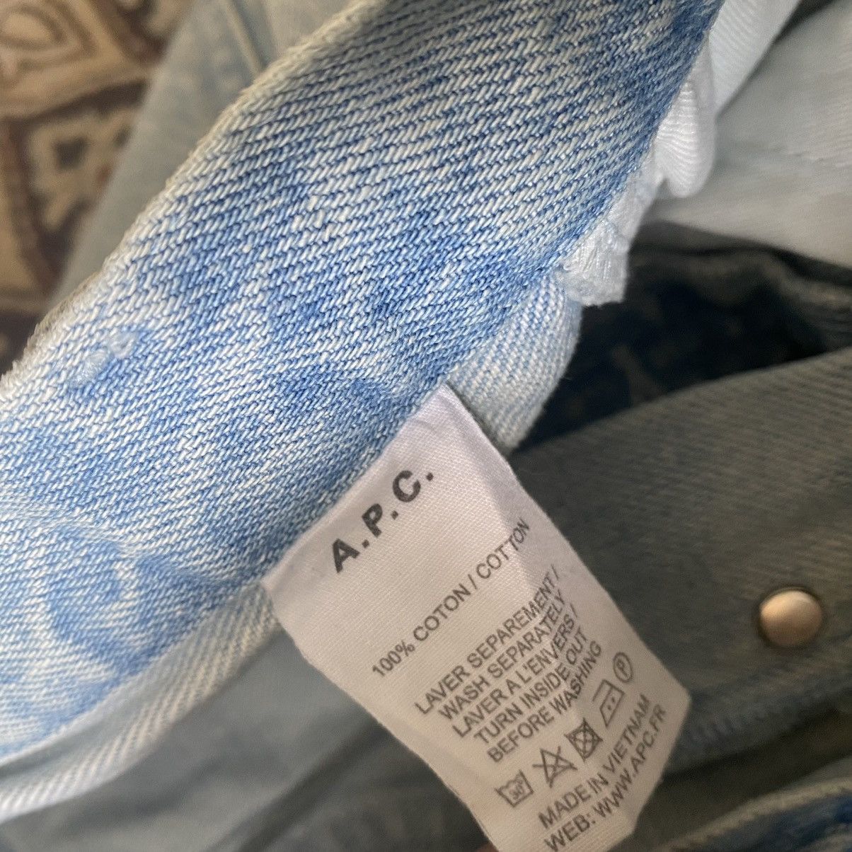 A.P.C. A.P.C Petit New Standard Sky Blue Jeans Cropped Selvedge Size US 30 / EU 46 - 19 Thumbnail