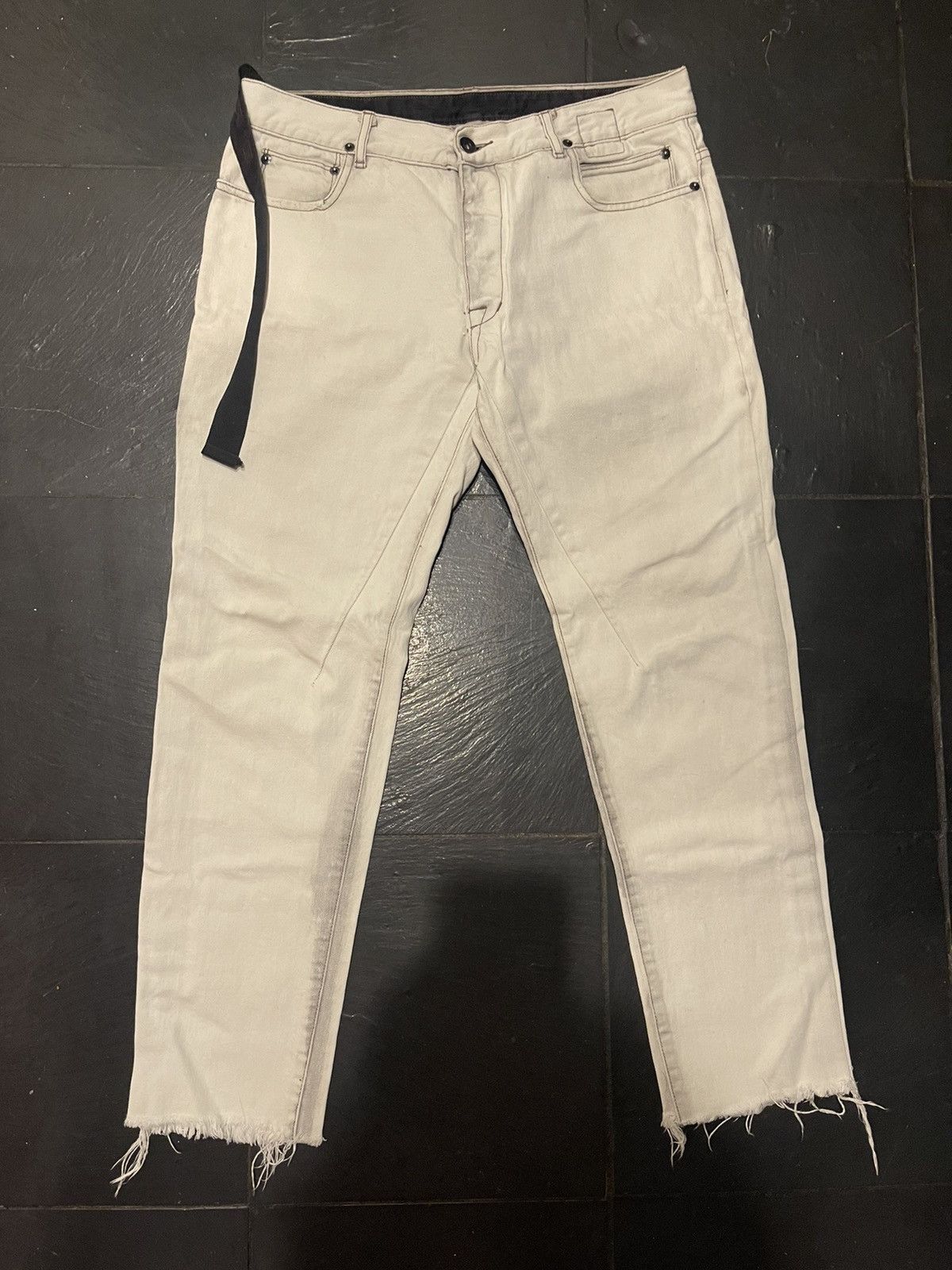 image of Rick Owens Drkshdw Og White Denim Jeans, Men's (Size 33)