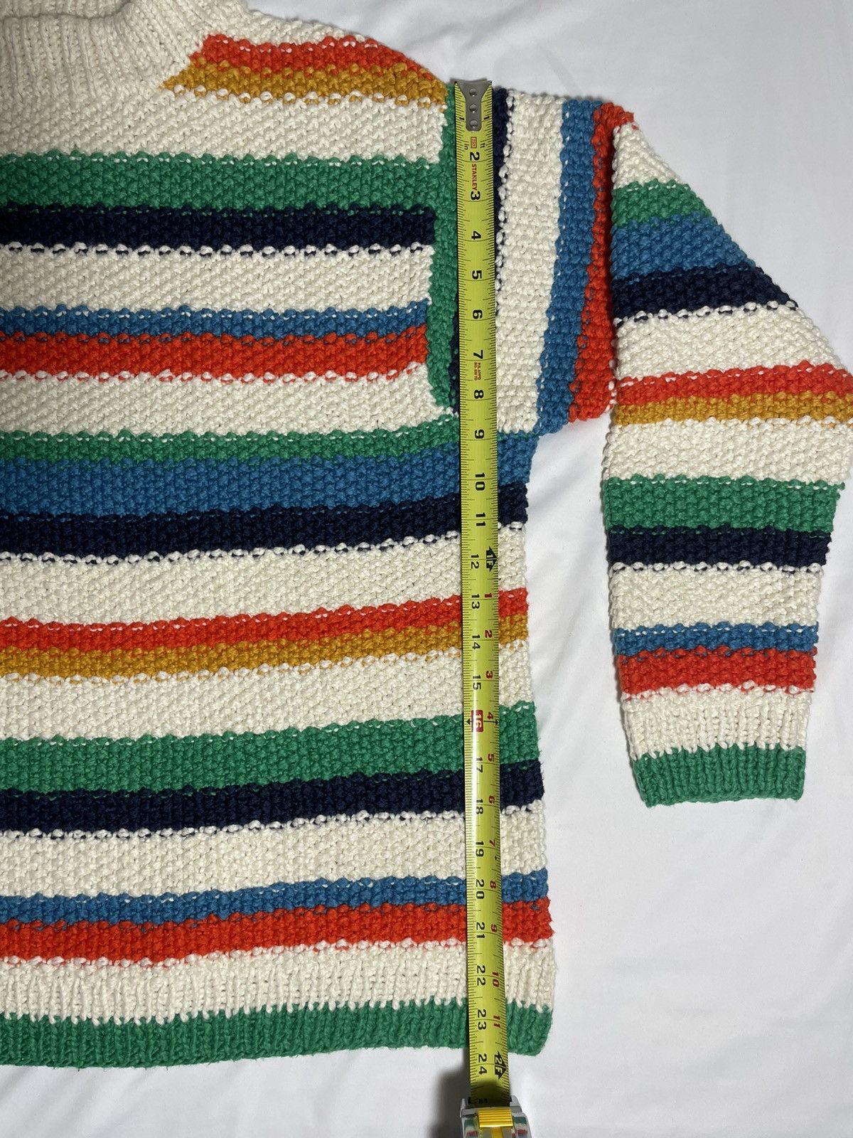The Elder Statesman The Elder Statesman Off-White Varied Stripe Sweater Size US S / EU 44-46 / 1 - 17 Thumbnail