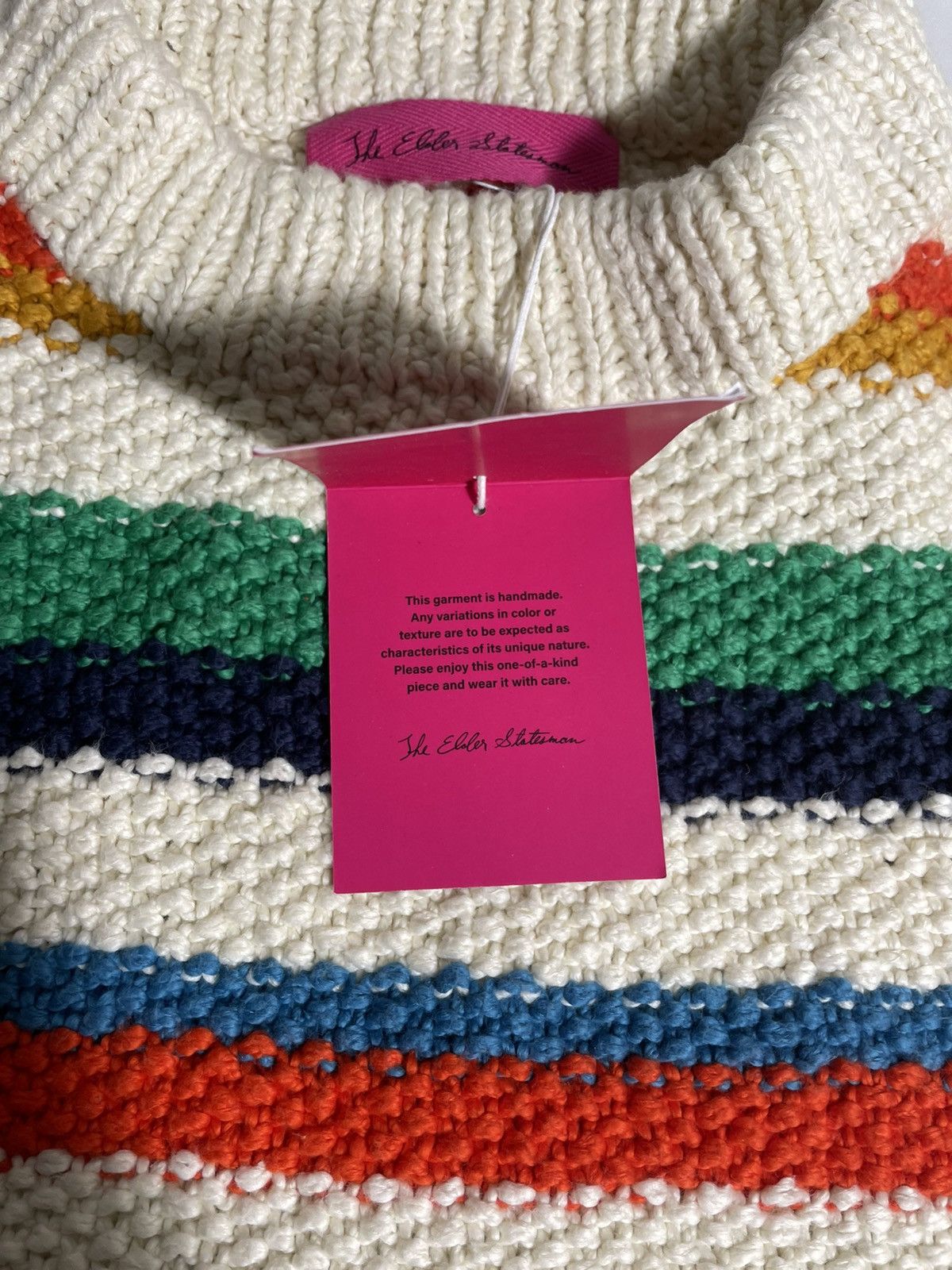 The Elder Statesman The Elder Statesman Off-White Varied Stripe Sweater Size US S / EU 44-46 / 1 - 14 Thumbnail