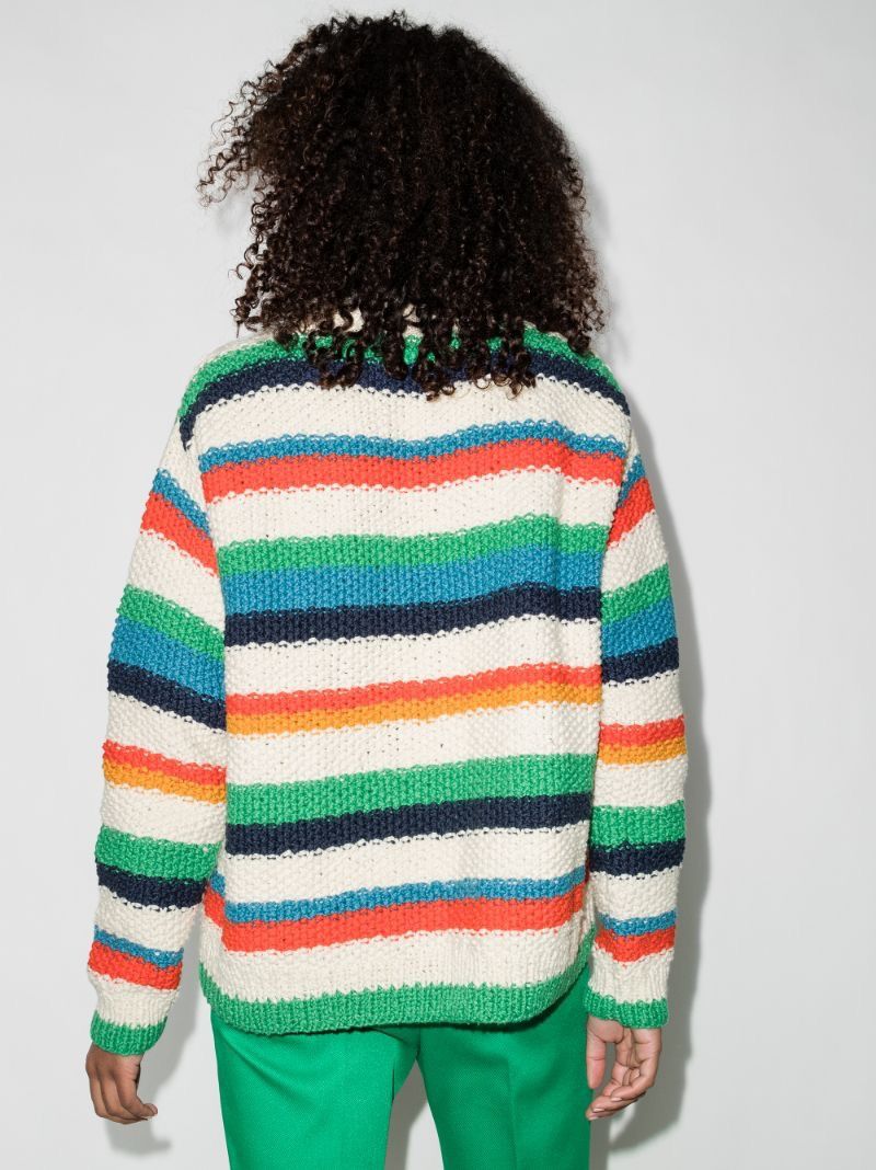 The Elder Statesman The Elder Statesman Off-White Varied Stripe Sweater Size US S / EU 44-46 / 1 - 5 Thumbnail