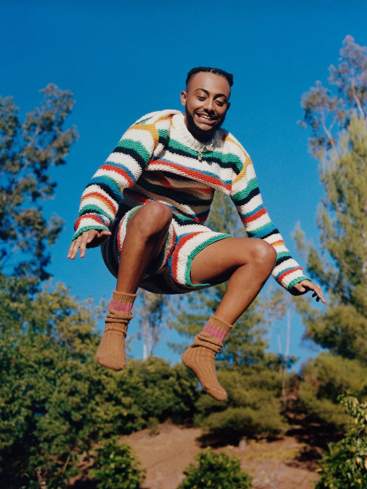 The Elder Statesman The Elder Statesman Off-White Varied Stripe Sweater Size US S / EU 44-46 / 1 - 1 Thumbnail