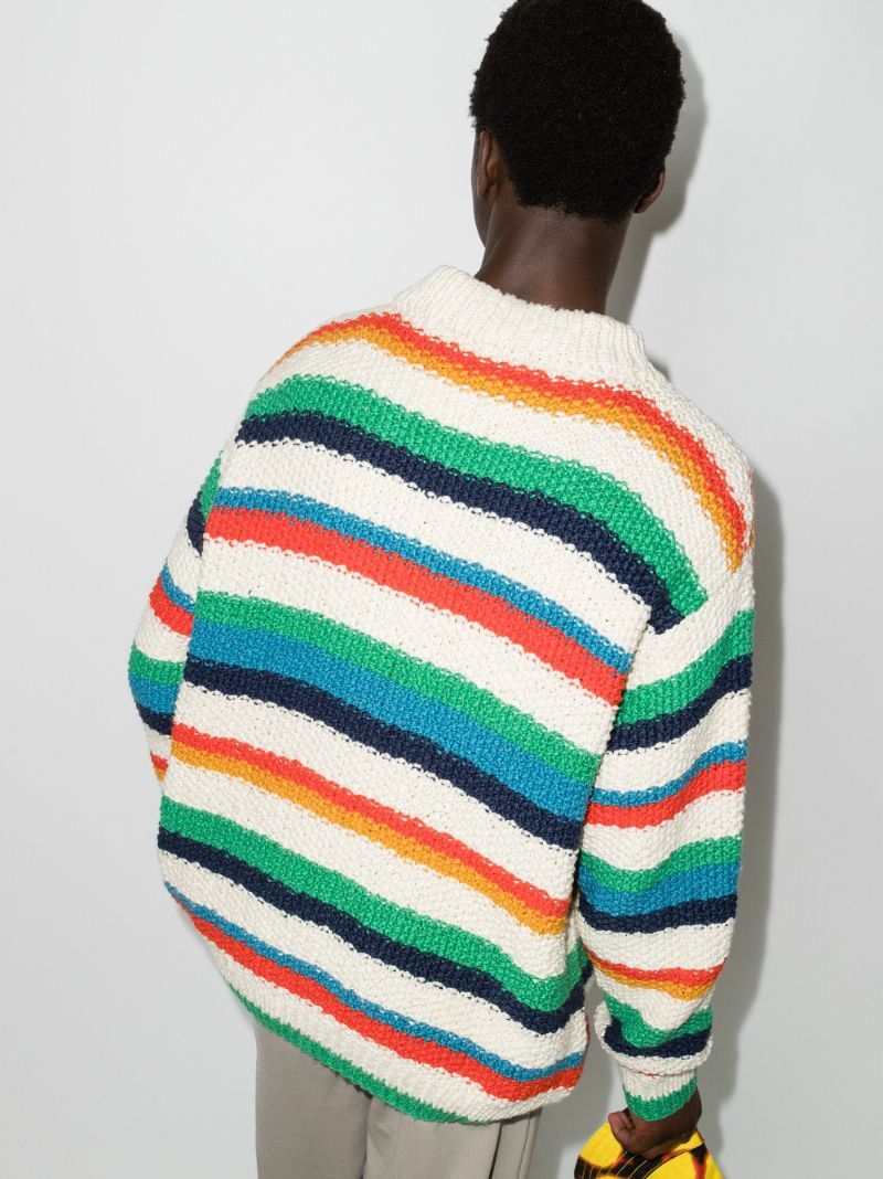 The Elder Statesman The Elder Statesman Off-White Varied Stripe Sweater Size US S / EU 44-46 / 1 - 4 Thumbnail