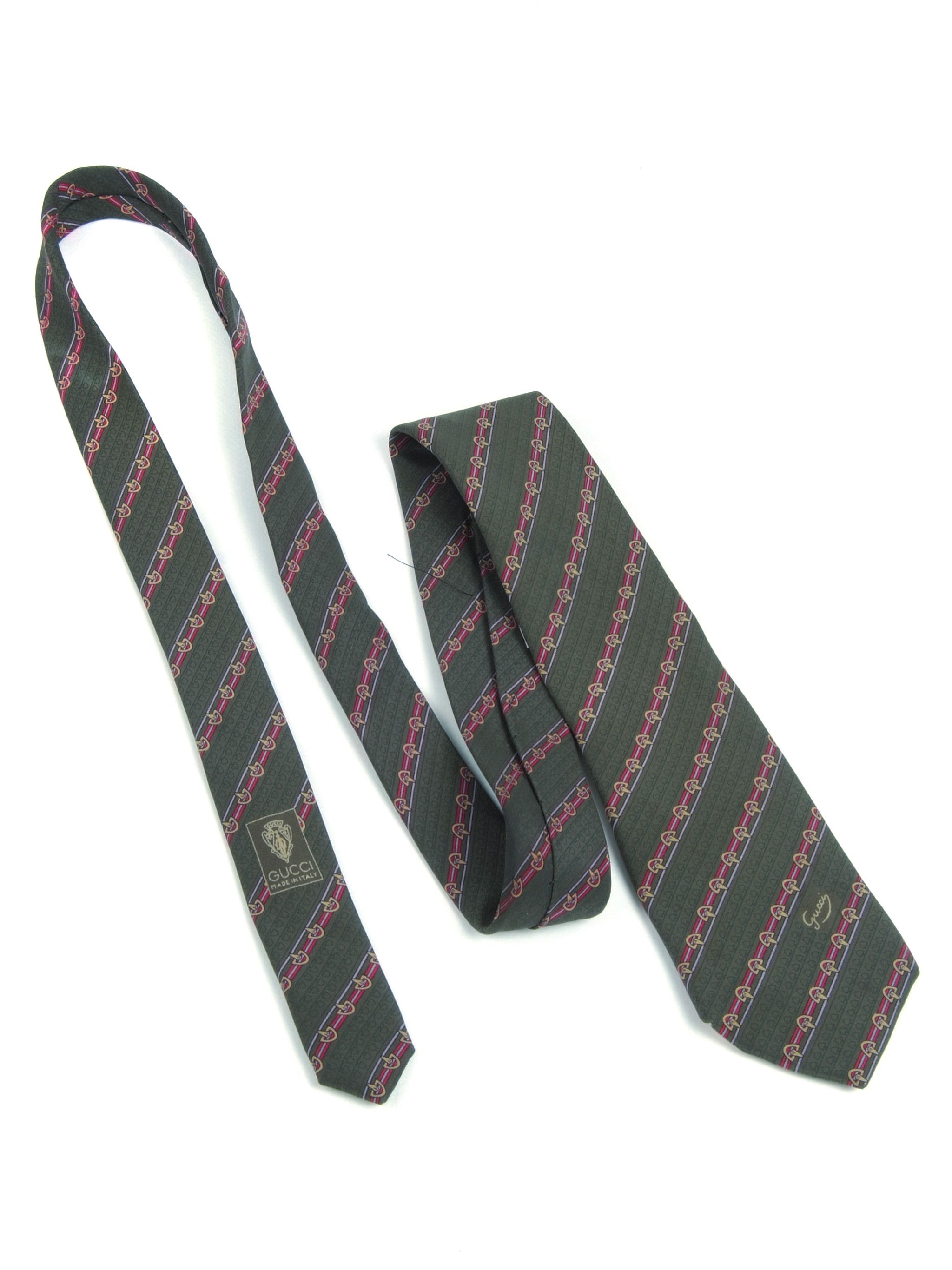 Gucci × Vintage 4 Gucci Vintage Silk Neck Tie Size ONE SIZE - 14 Thumbnail
