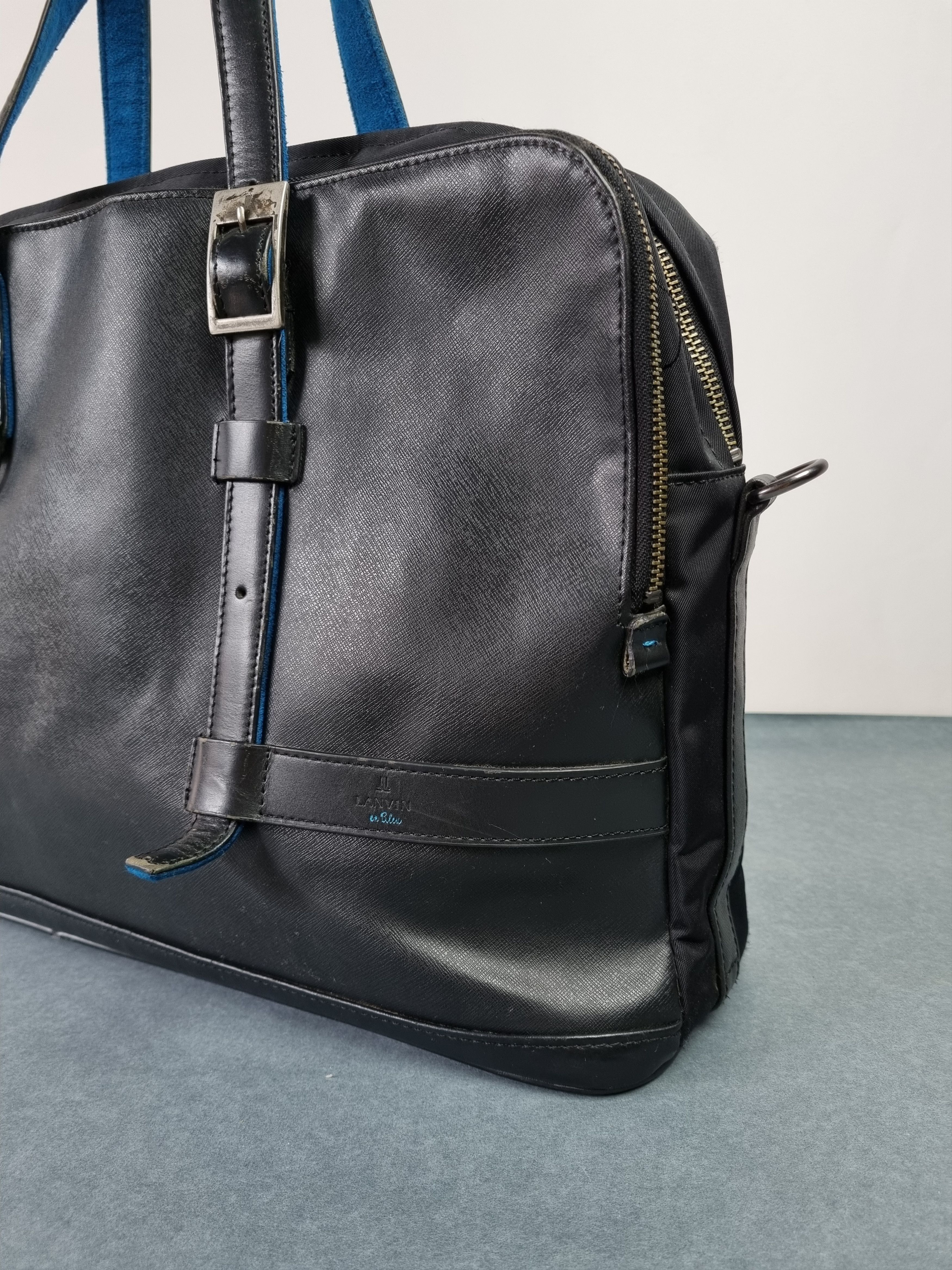 Lanvin Lanvin en blue leather utility laptop hand bag Size ONE SIZE - 3 Thumbnail