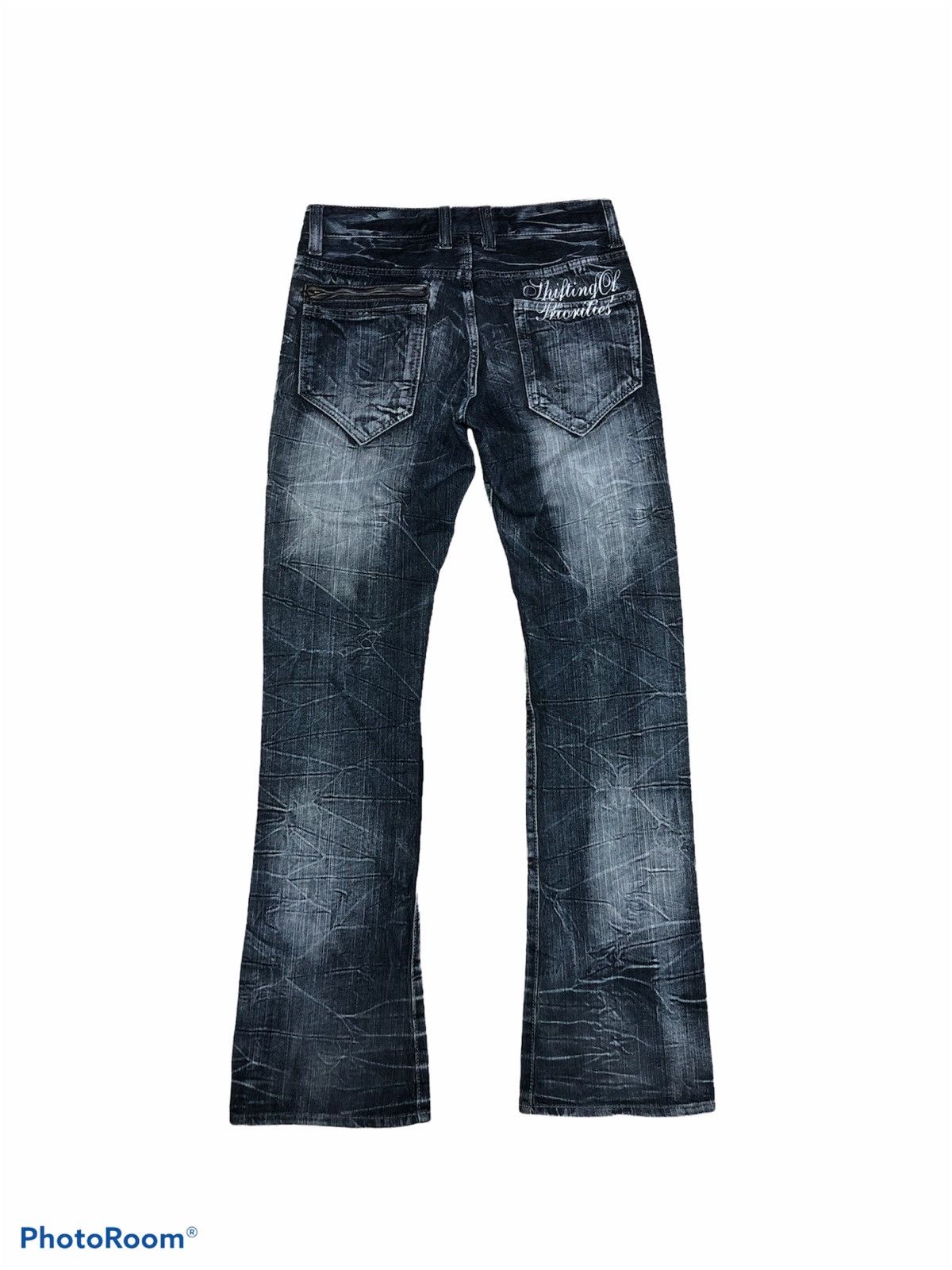 If Six Was Nine FLARED⚡️⚡️WASHED BLACK DENIM BY JACK SERIKA Size US 30 / EU 46 - 2 Thumbnail