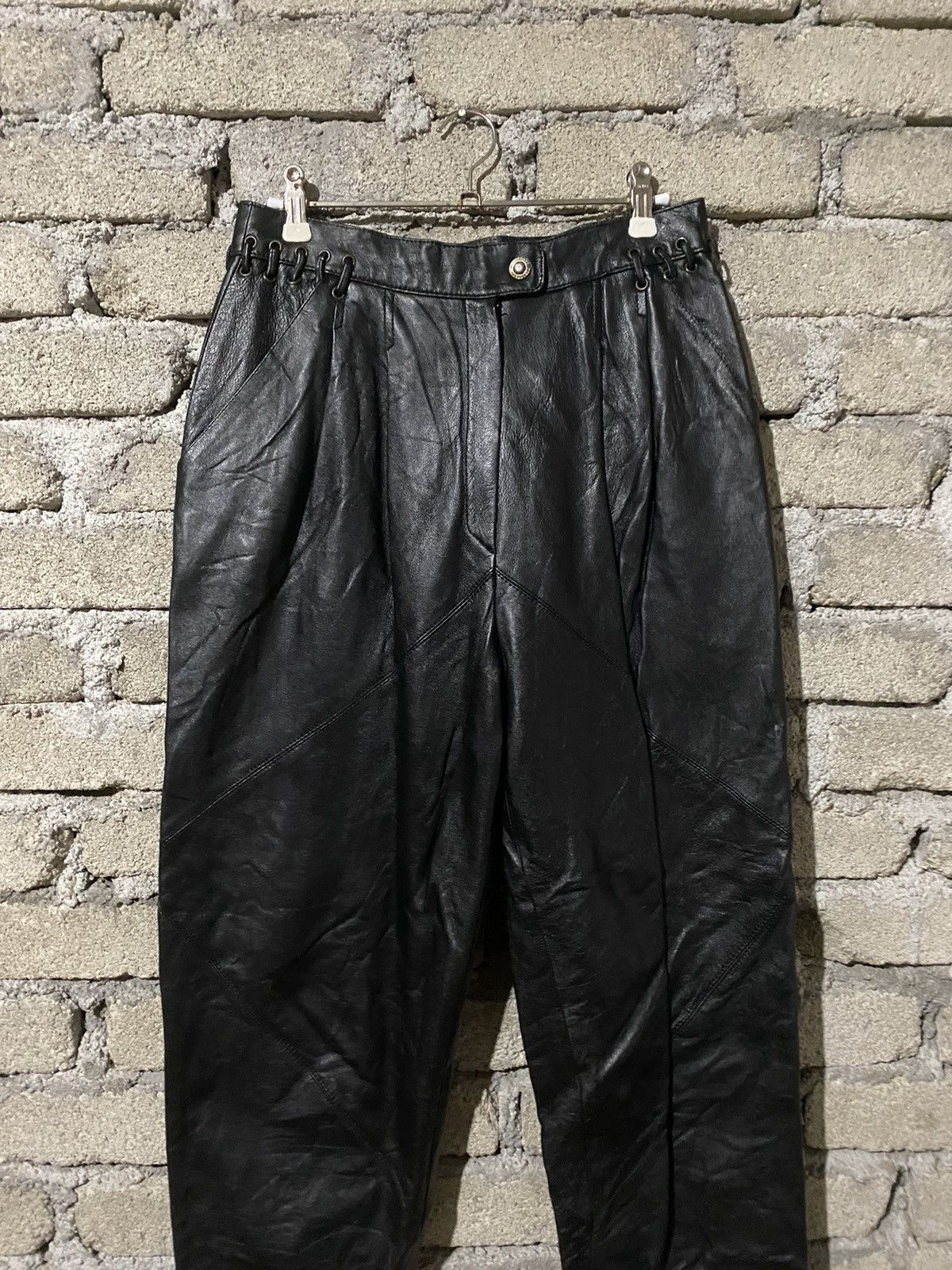 Vintage 🔥SALE🔥KOREAN DESIGNER CHOI YOUNG HEE LEATHER PANTS Size US 28 / EU 44 - 4 Thumbnail