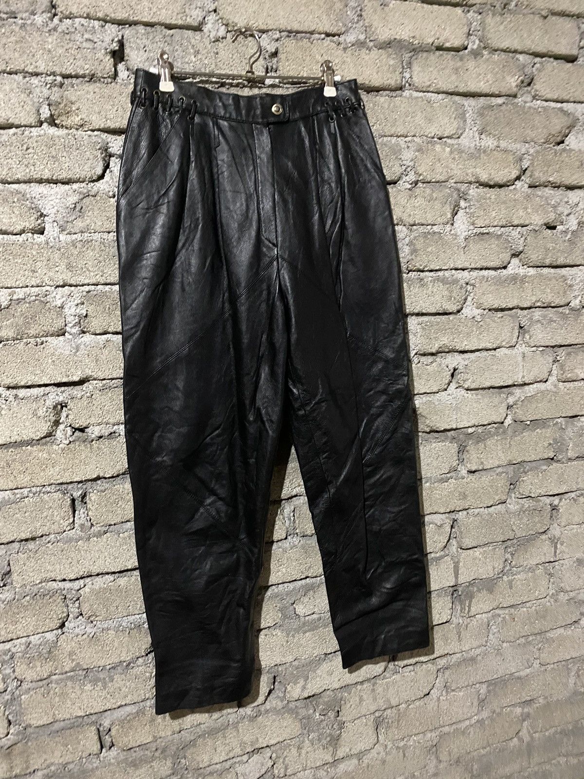 Vintage 🔥SALE🔥KOREAN DESIGNER CHOI YOUNG HEE LEATHER PANTS Size US 28 / EU 44 - 3 Thumbnail