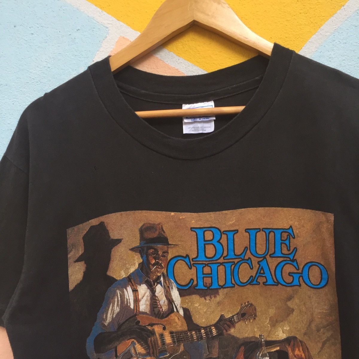 Band Tees × Hanes × Vintage Vintage 90s blue chicago tee Size US M / EU 48-50 / 2 - 2 Thumbnail