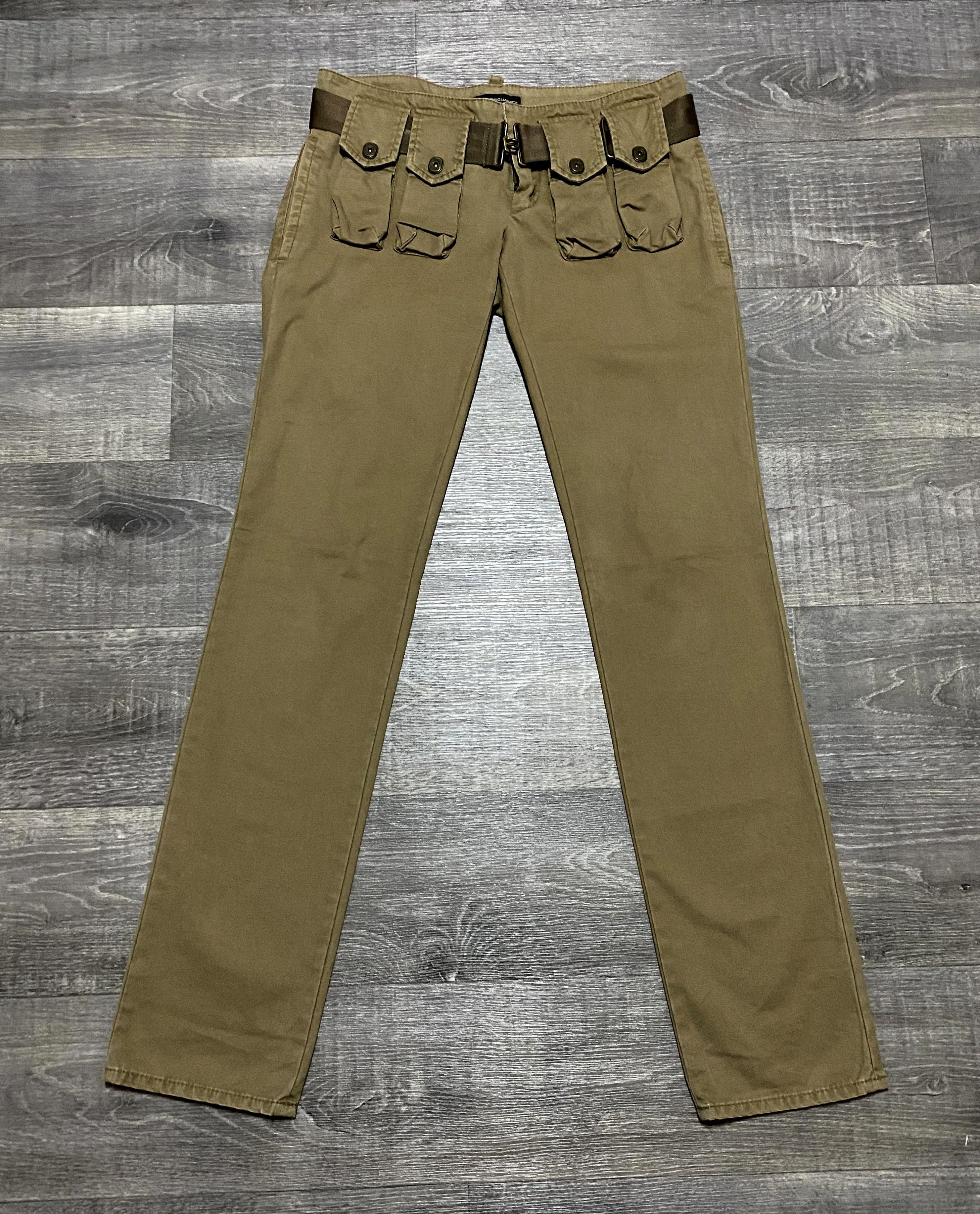 Dsquared2 Women's Dsquared2 Khaki Multipocket Chino Trousers Pants Size 27" / US 4 / IT 40 - 2 Thumbnail